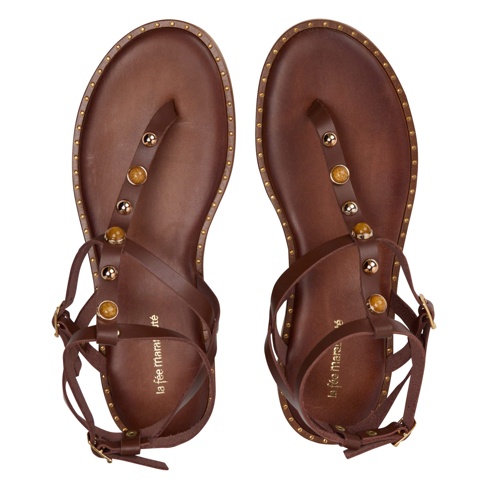 Leren sandalen LA FEE MARABOUTEE Bruin