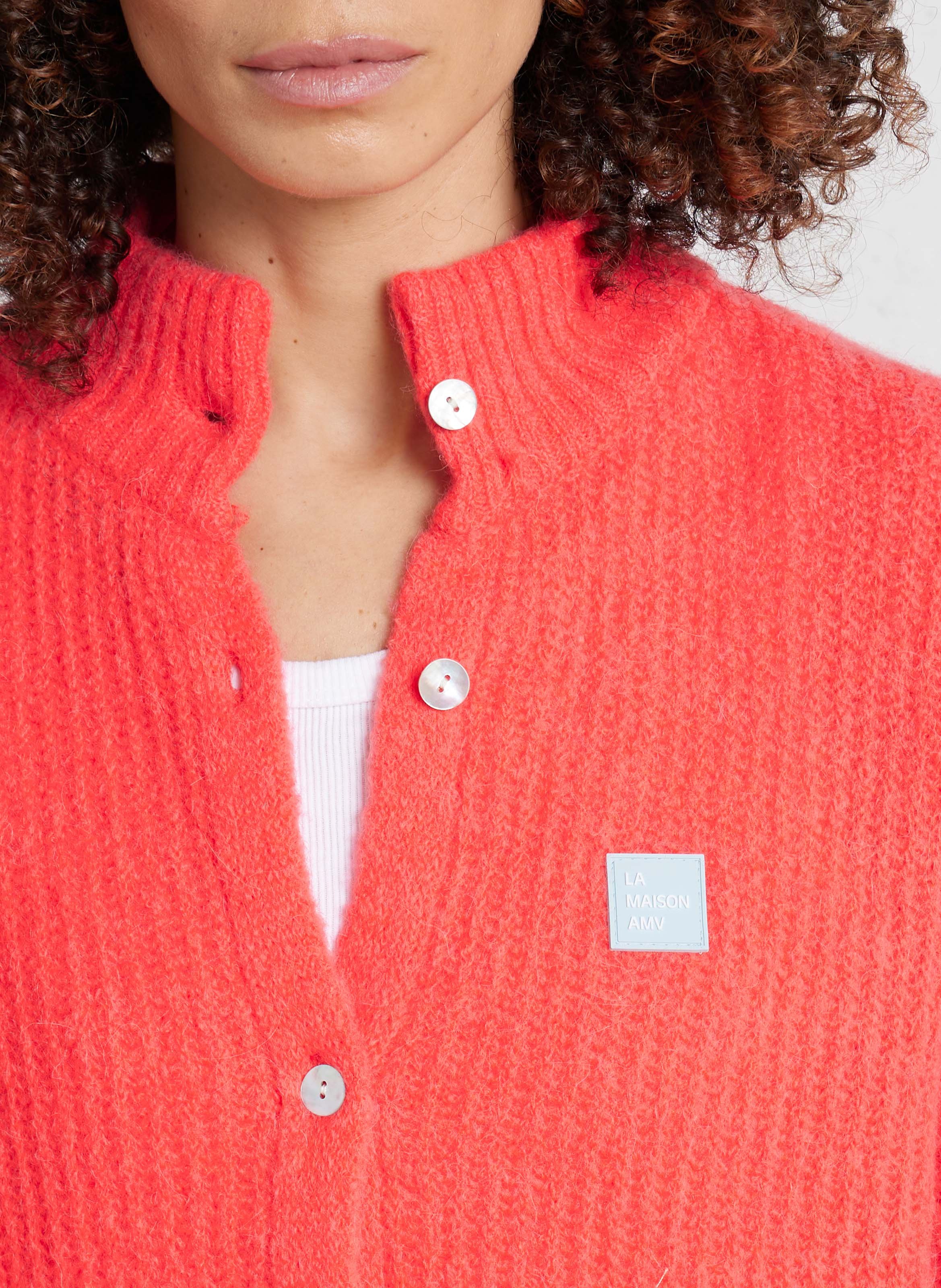 Oversized high neck knitted vest AMERICAN VINTAGE Red