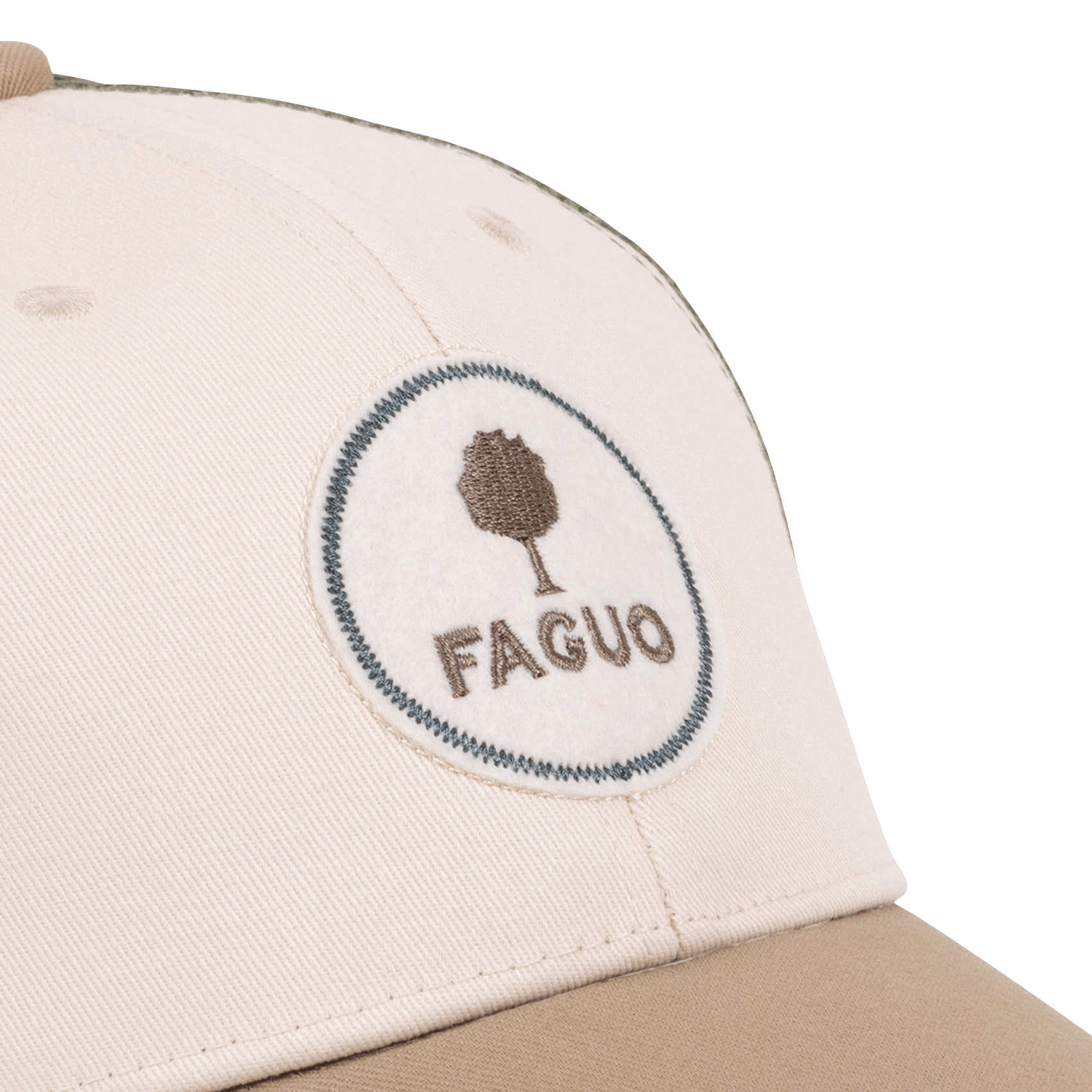 Casquette brodée en coton recyclé FAGUO Beige