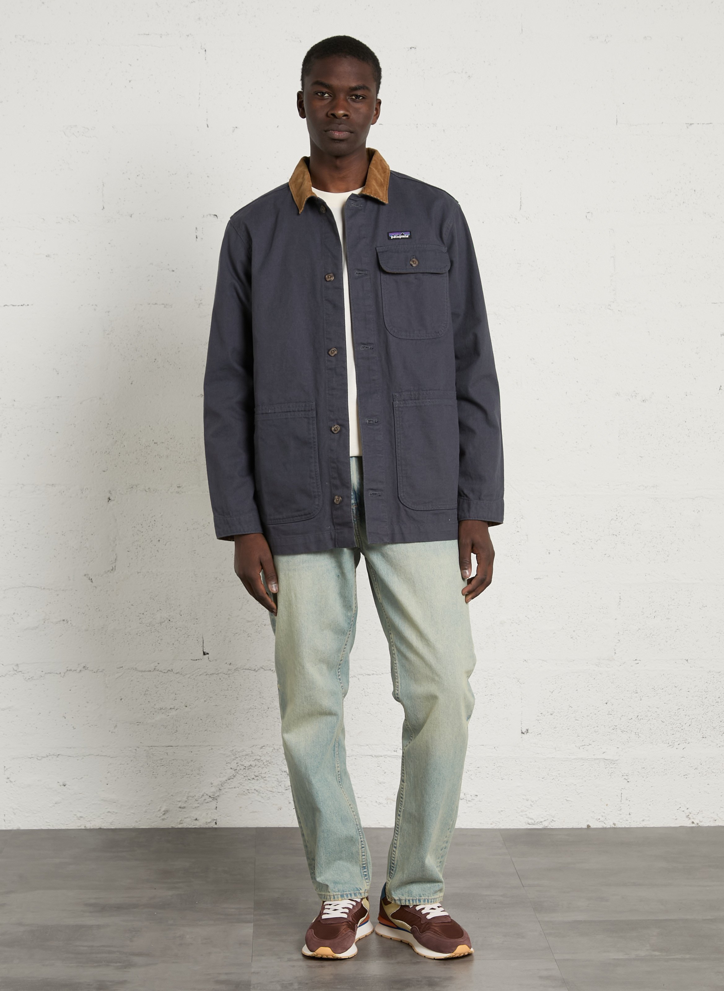 Gerade geschnittene Jacke mit klassischem Kragen aus Bio-Baumwolle PATAGONIA Schwarz