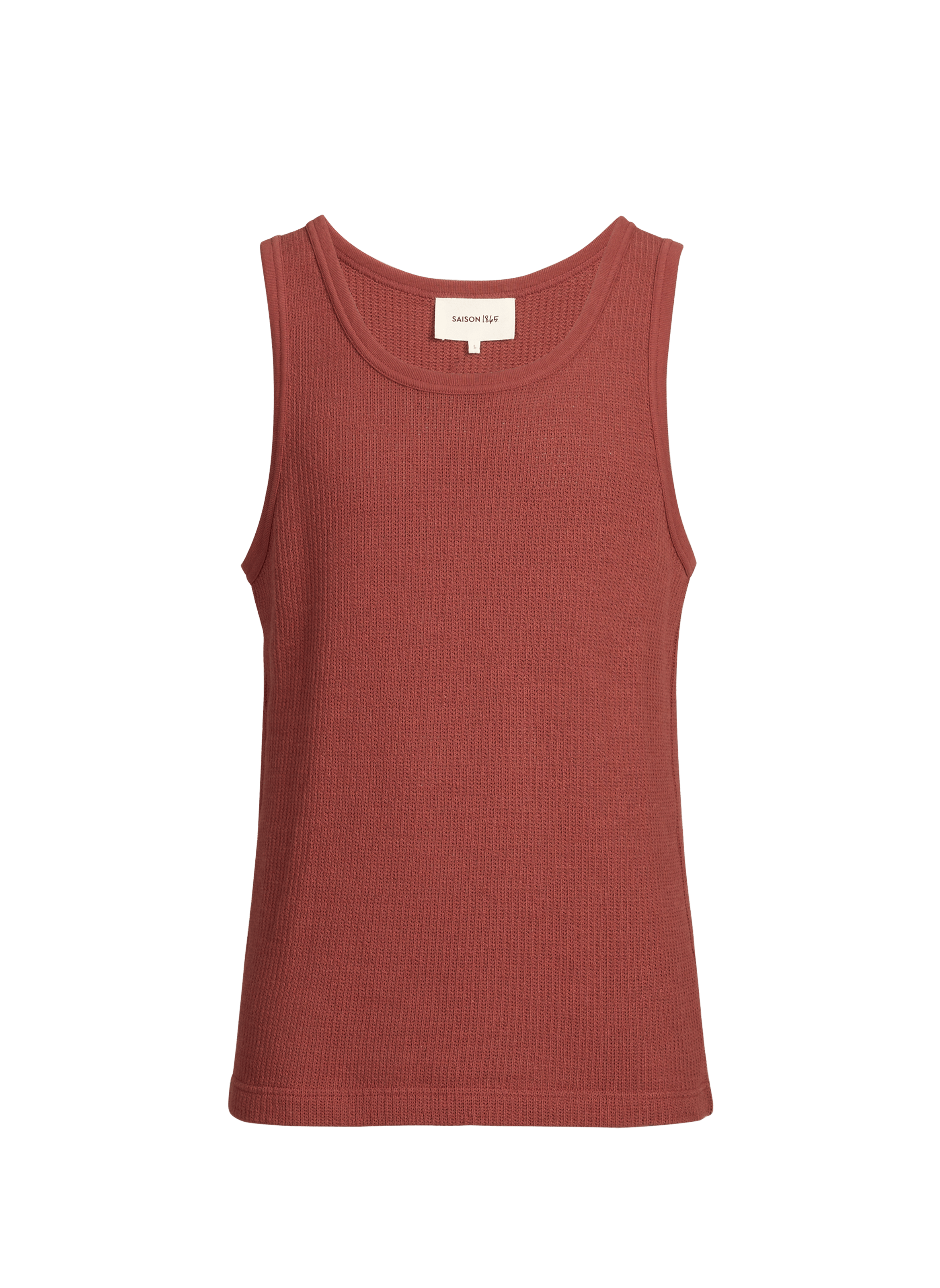 Débardeur droit col rond en coton SAISON 1865 Marron