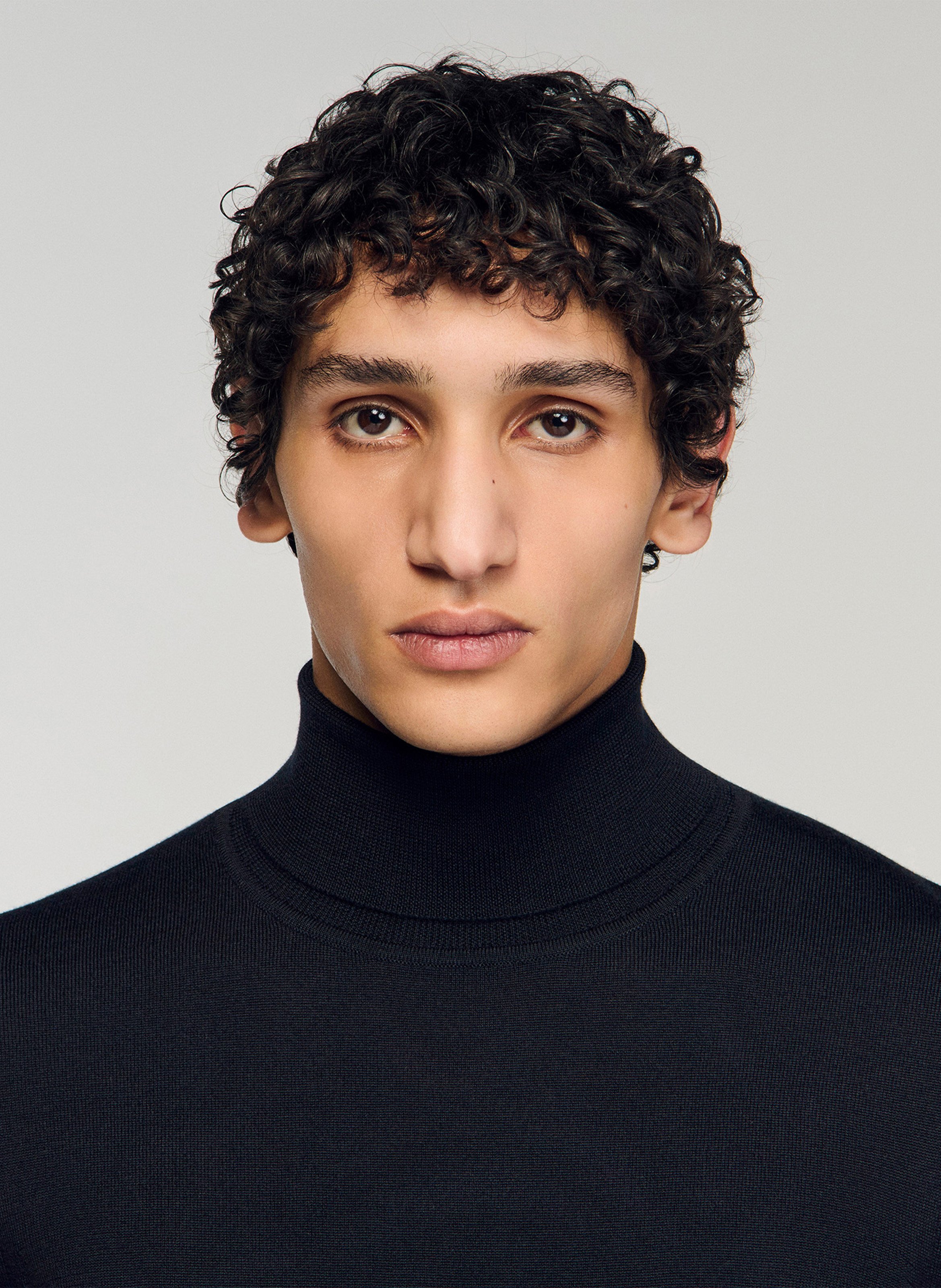 Col roulé regular-fit en laine SANDRO Noir