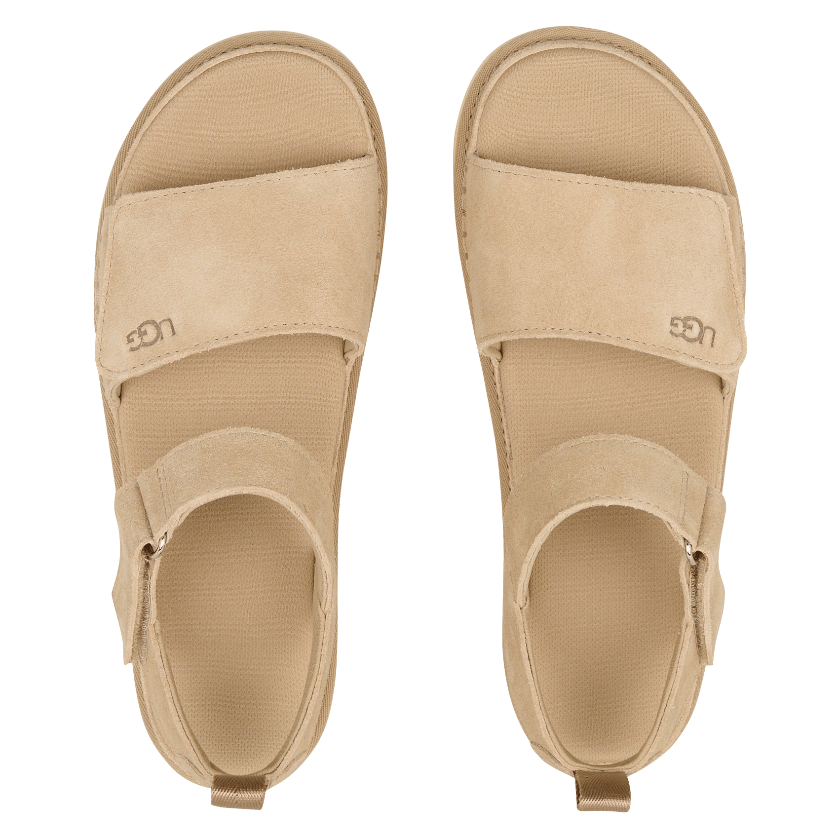 Sandales compensées en cuir Beige
