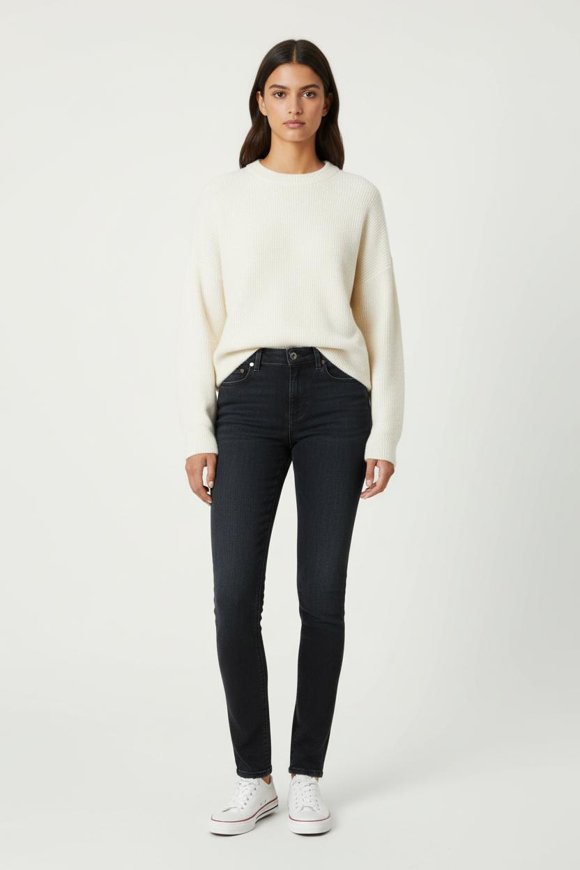 Cropped slim jeans with studs ACNE STUDIOS - Seconde Main Black