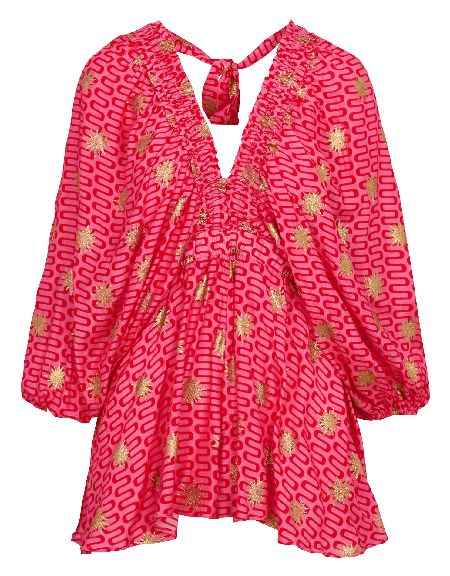 Mono corto estampado con cuello de pico SUNDRESS Multicolor