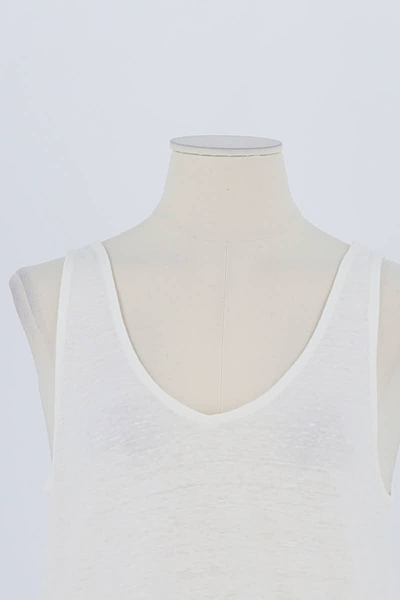 Top sans manche MAJESTIC FILATURES - SECONDE MAIN Blanc