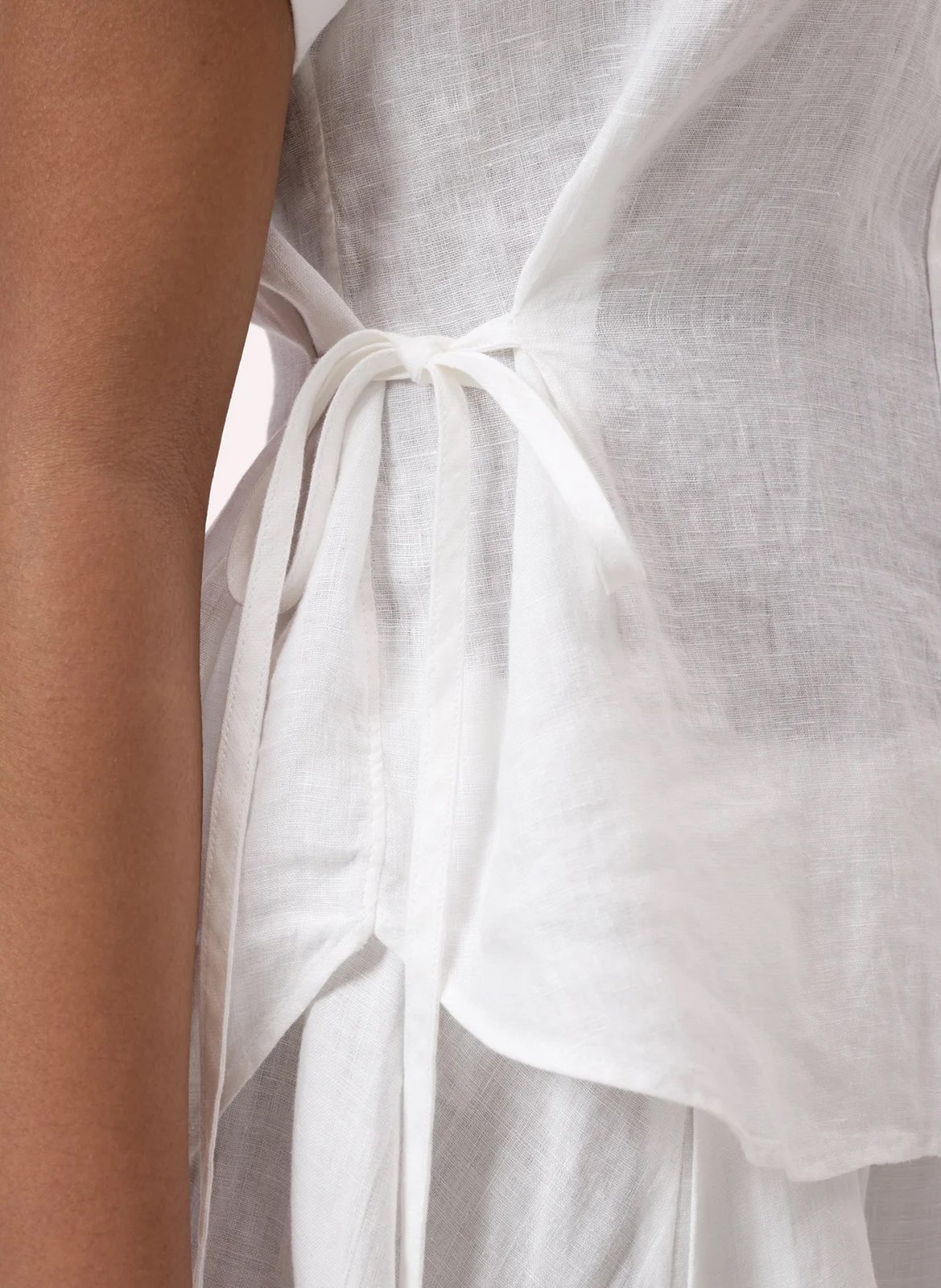 Straight linen shirt with classic collar CLOSED White