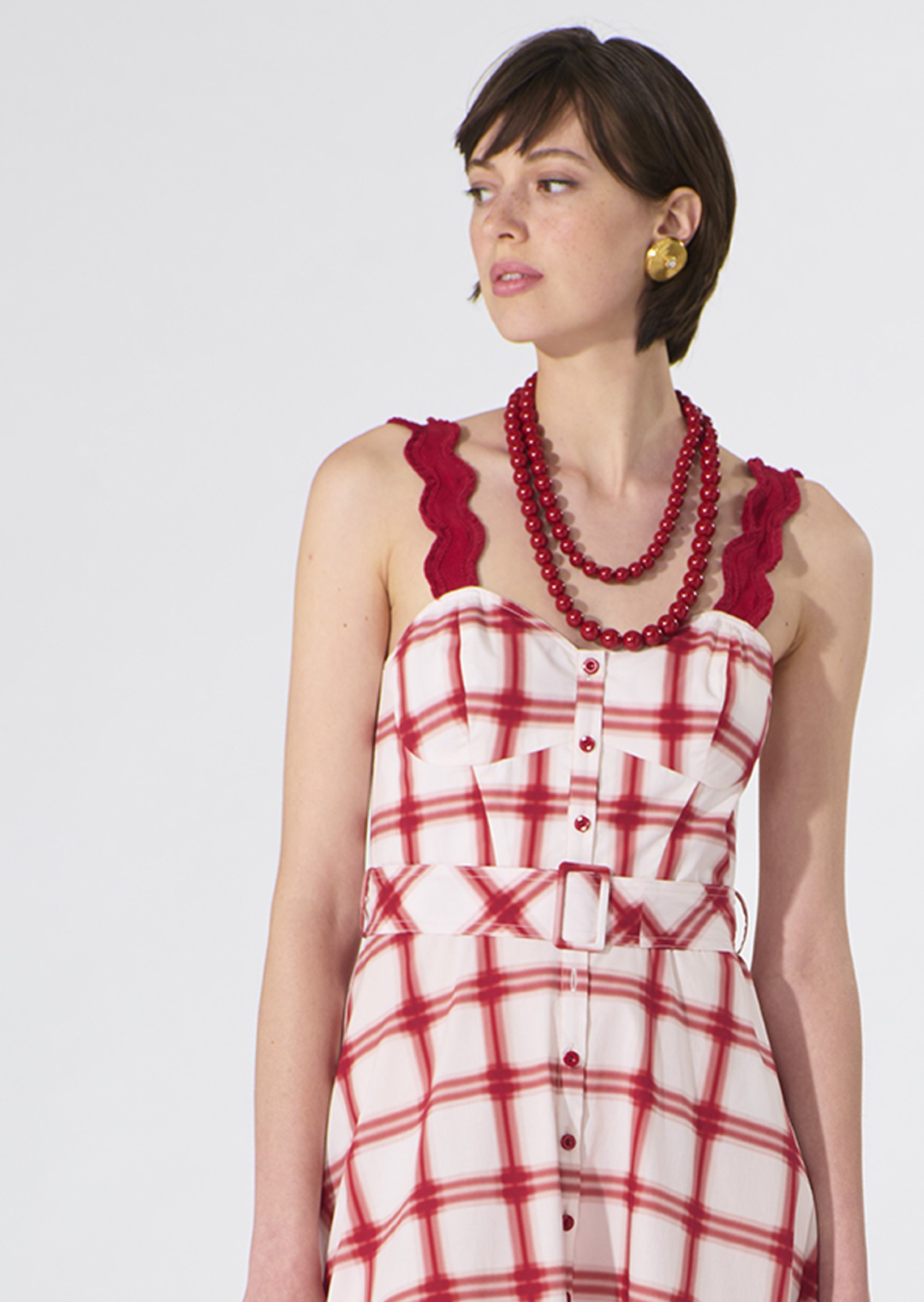 Collier long à perles TARA JARMON Rouge