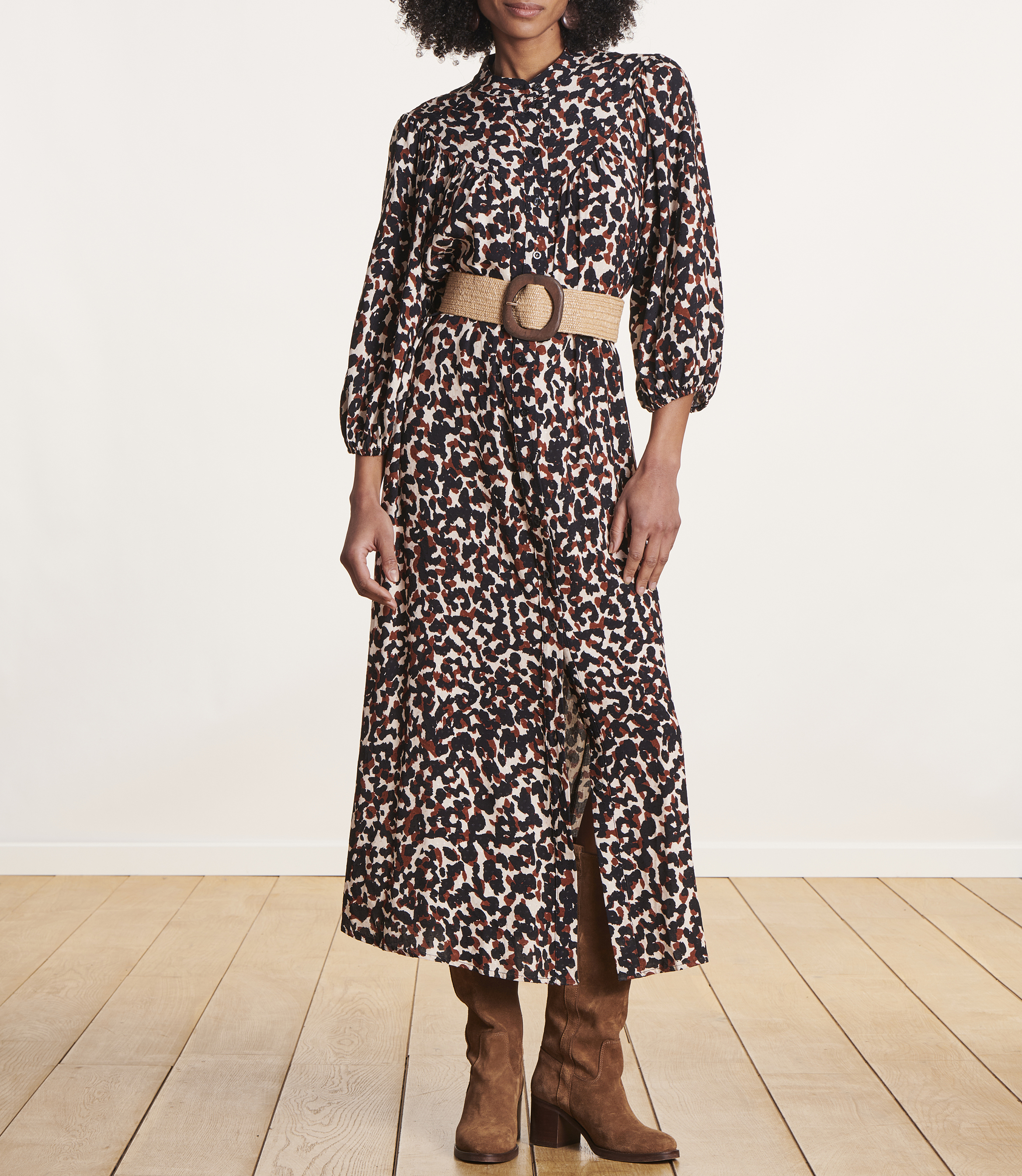 Wide belt with buckle LA FEE MARABOUTEE Beige