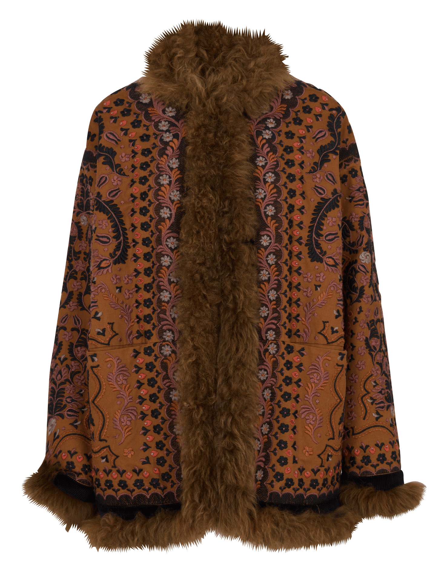 Embroidered cotton jacket ANTIK BATIK Brown