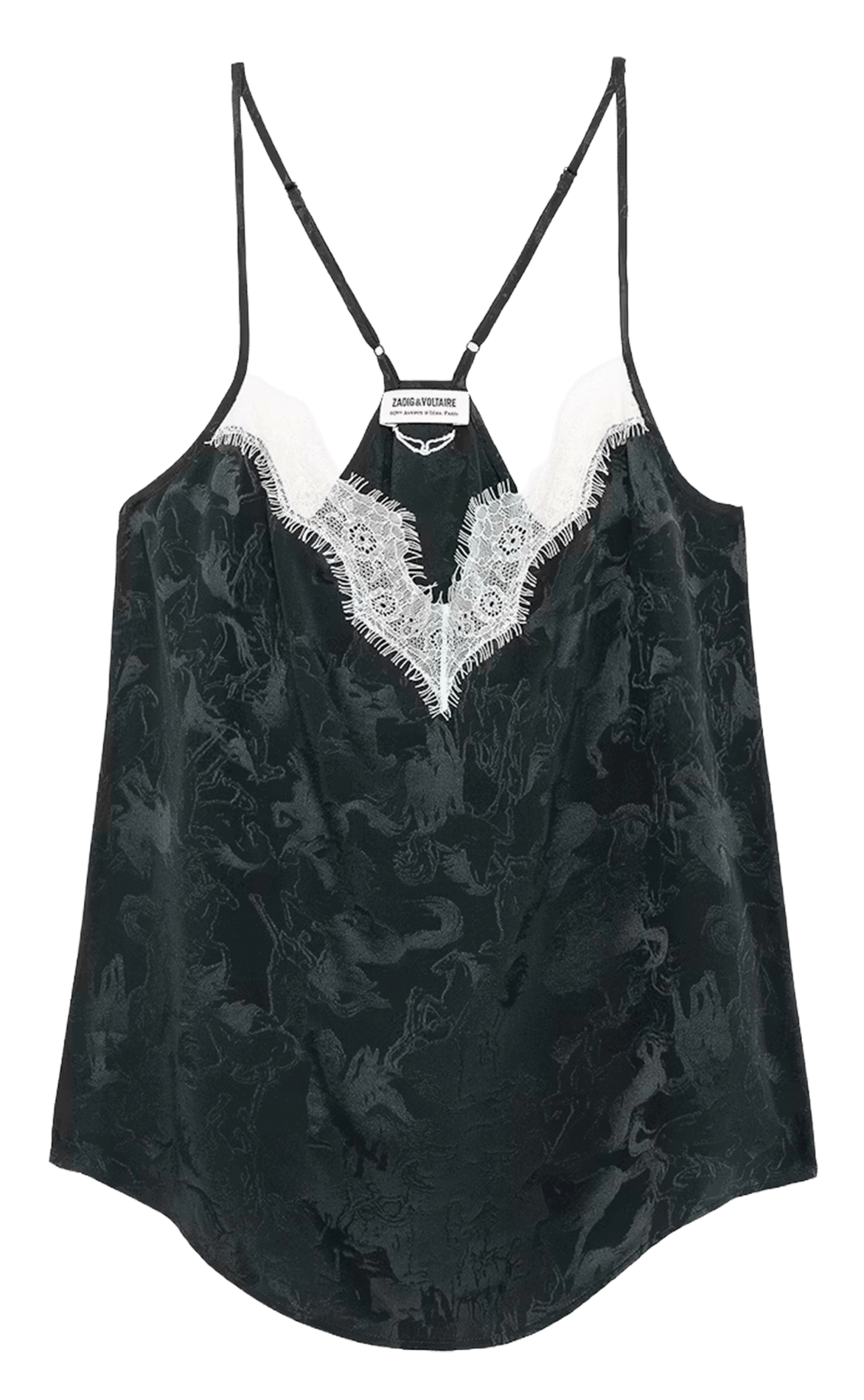 Straight silk printed camisole ZADIG&VOLTAIRE Green