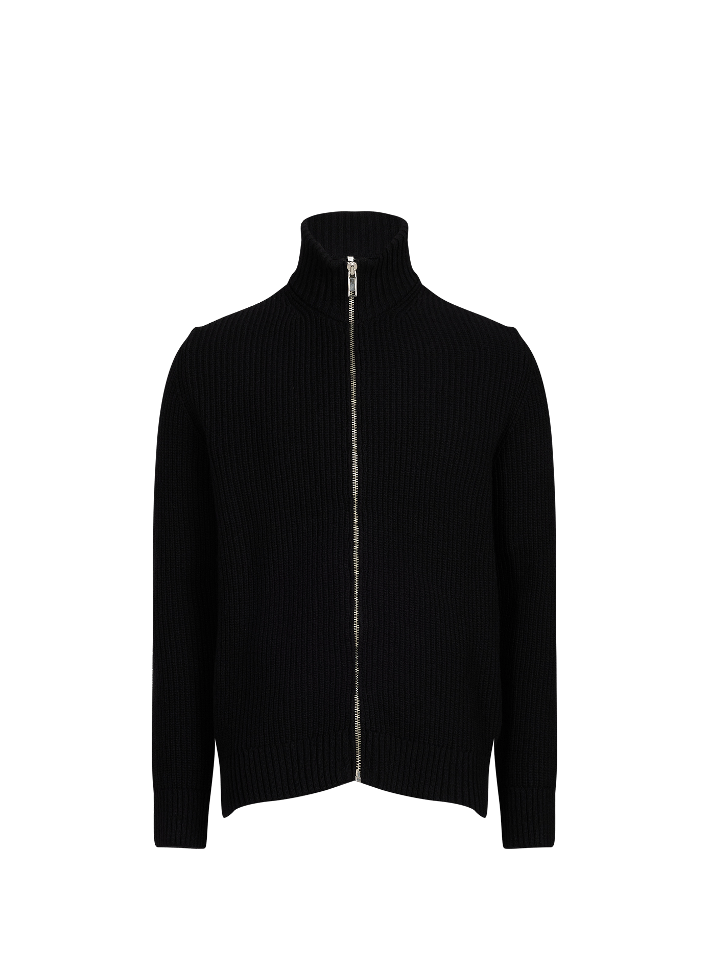 Wool blend high-neck gefil knit cardigan. AU PRINTEMPS PARIS