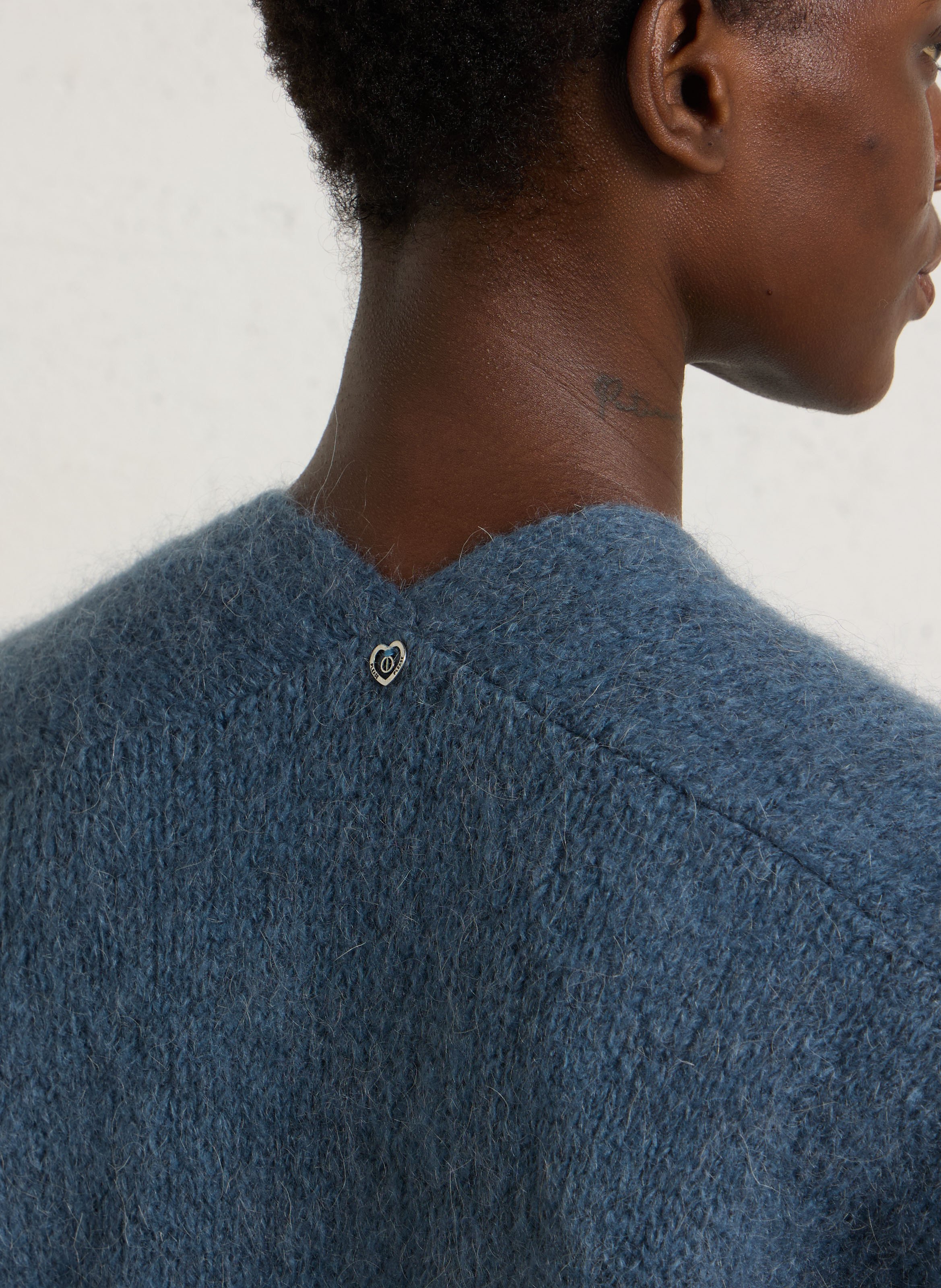 Sleeveless wool-blend cardigan PLEASE Blue