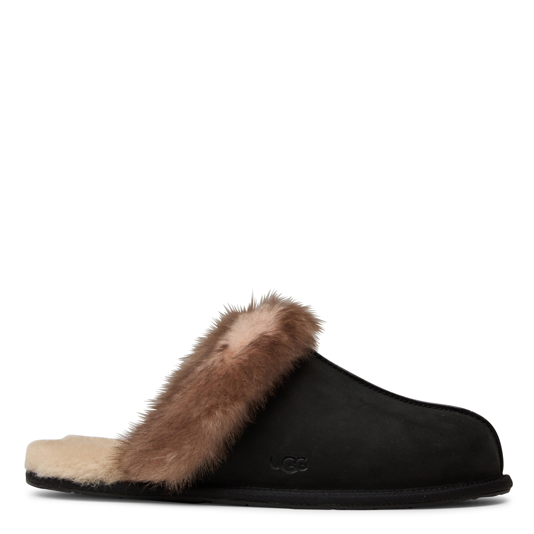 Chaussons fourrés en cuir mélangé UGG Noir