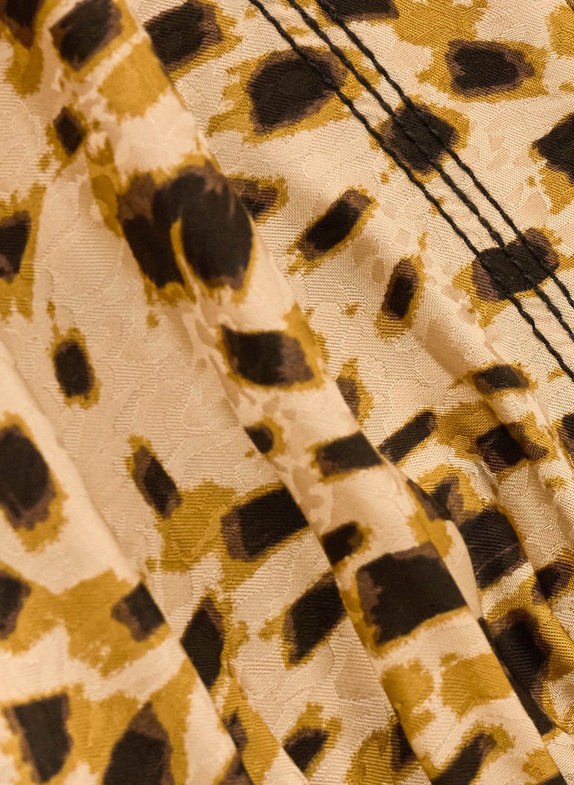 Robe midi col V imprimée BA&SH Beige