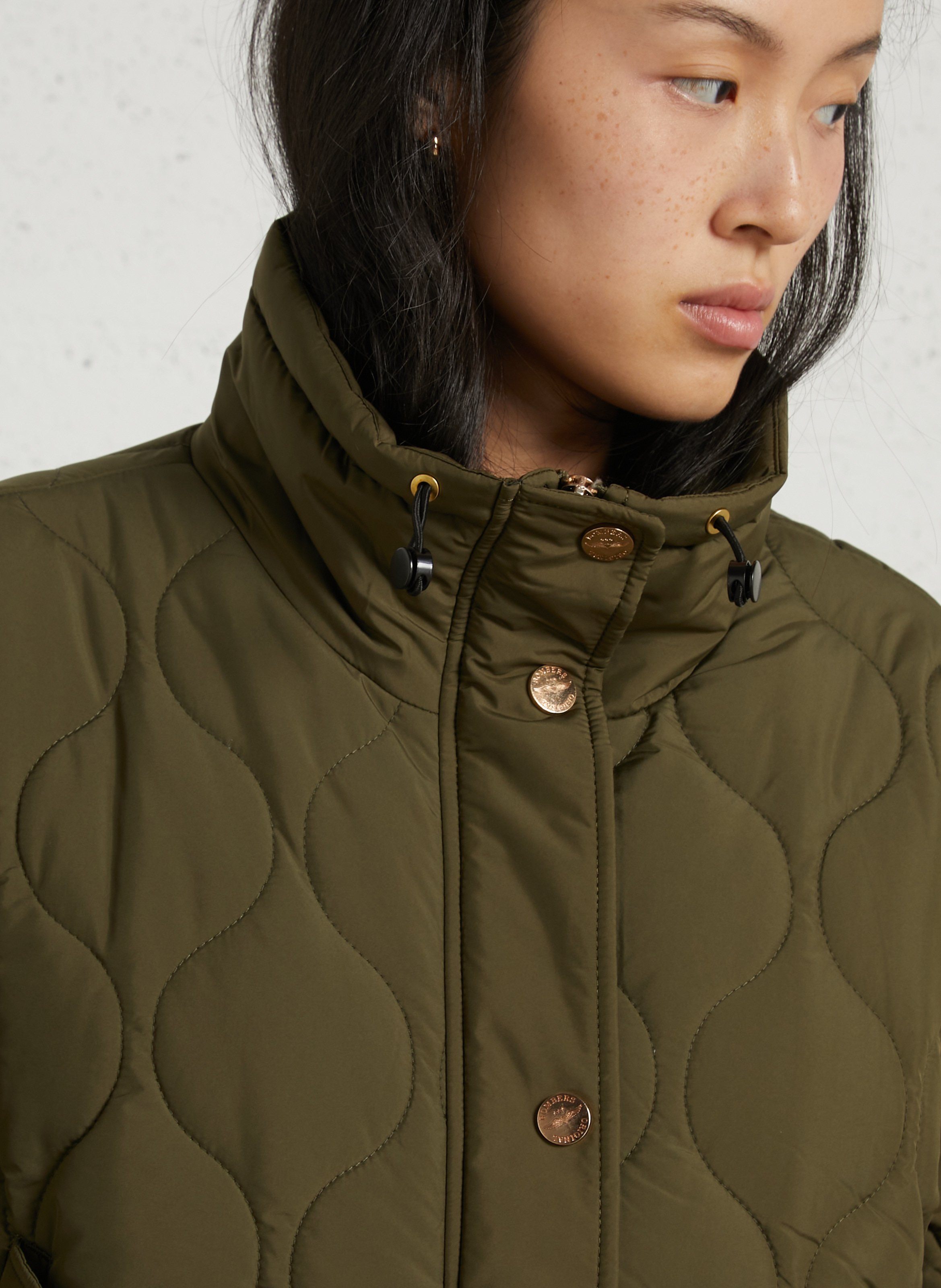 Quilted high-neck jacket BOMBERS ORIGINAL Khaki