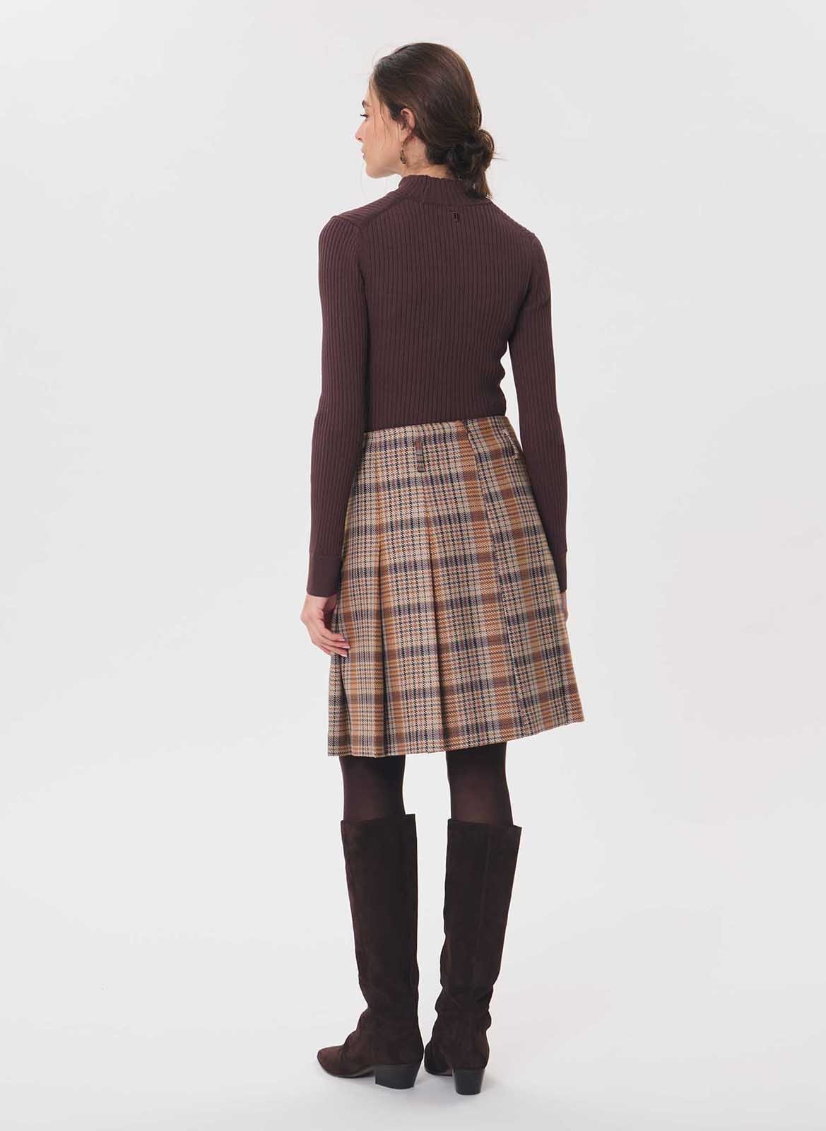 Checked flared skirt TARA JARMON Brown