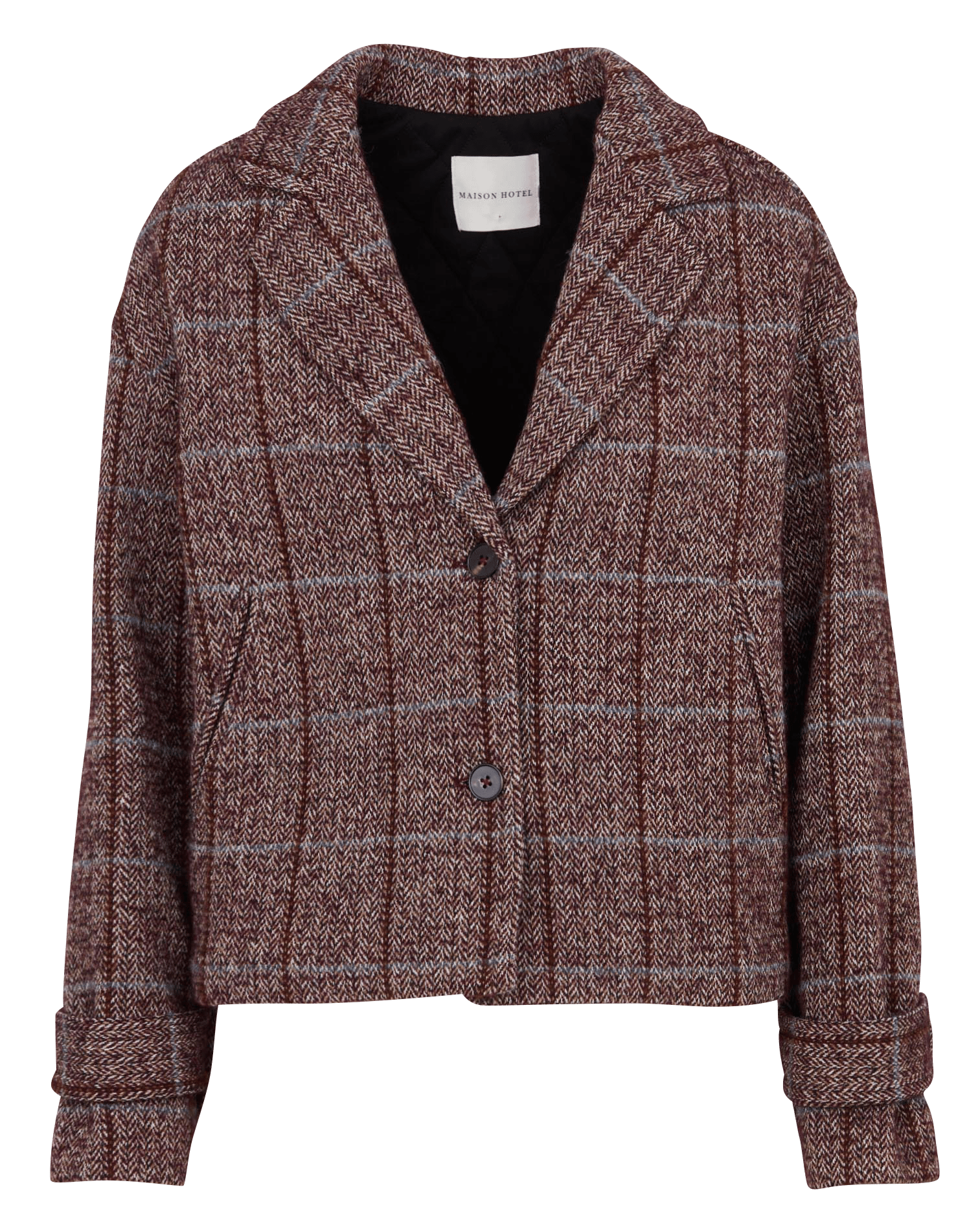 Oversized short checked coat MAISON HOTEL Multicolored