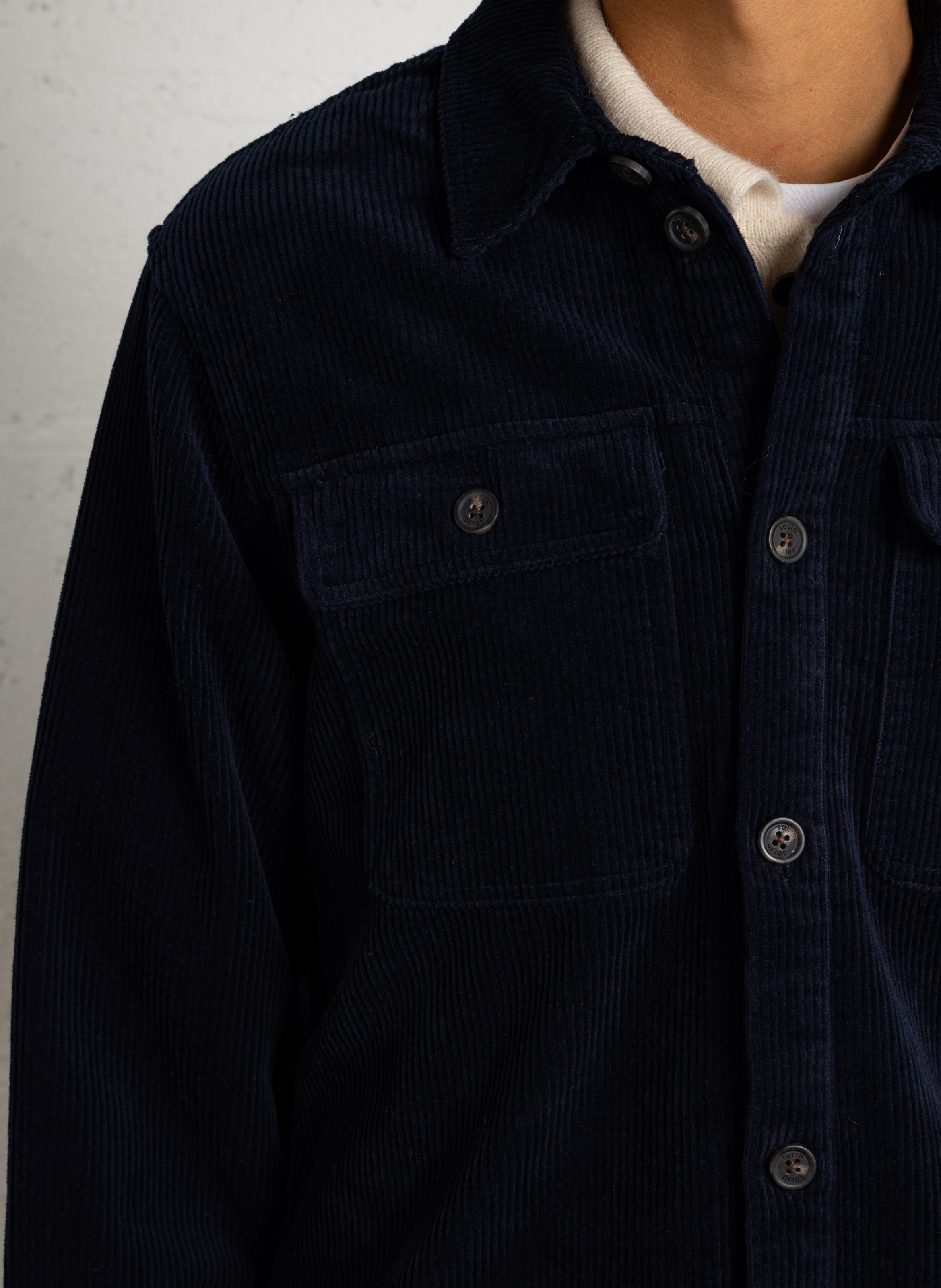 Veste droite col classique  SOLID Schwarz