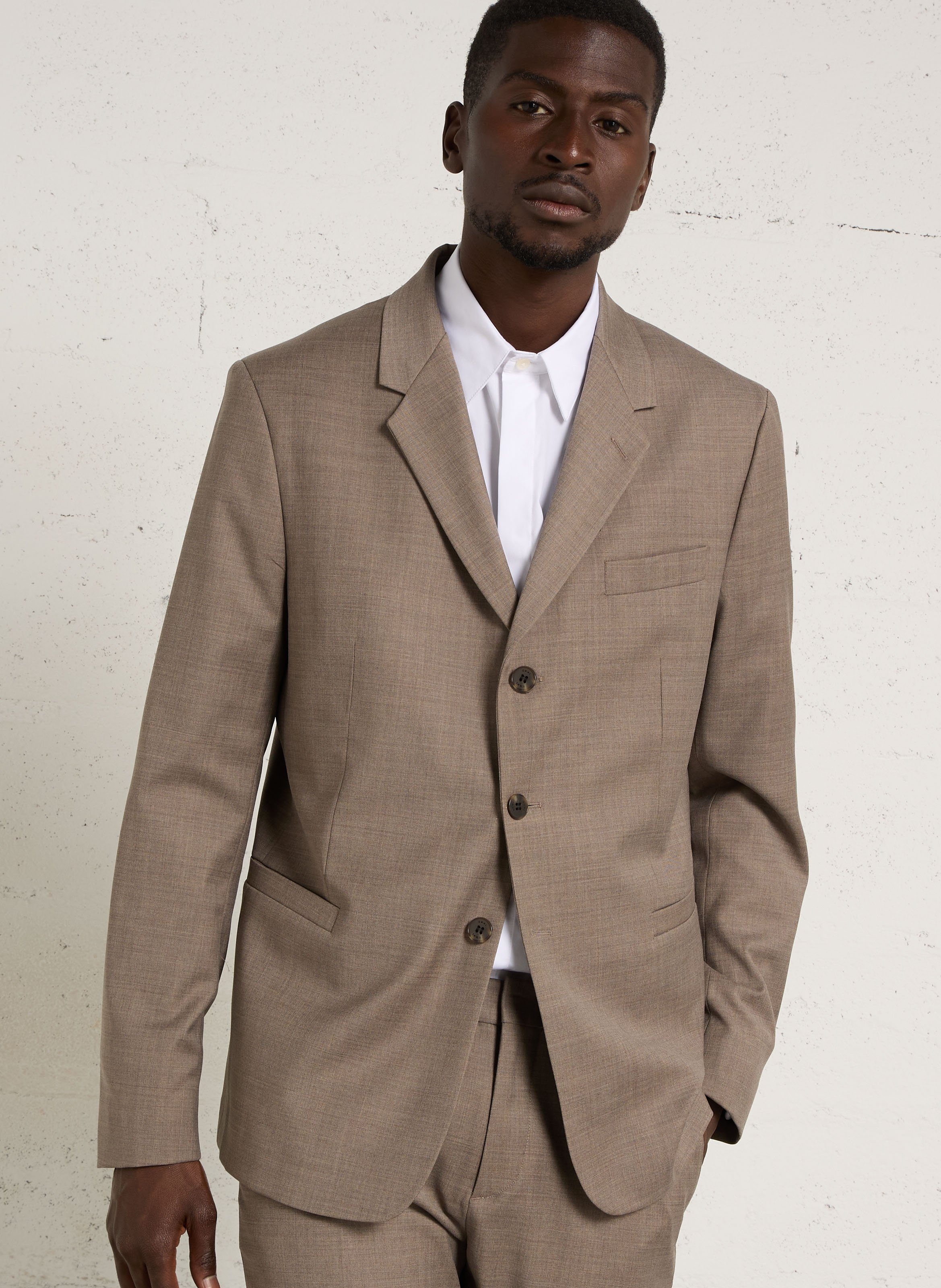 Veste de tailleur droite en laine mélangée IKKS Gris