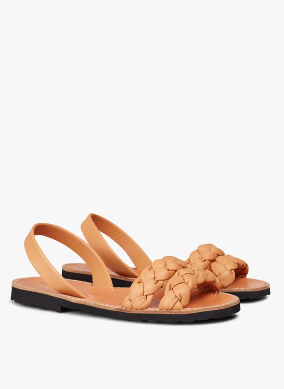 Sandali con cinturini intrecciati cabrera Marron Minorquines