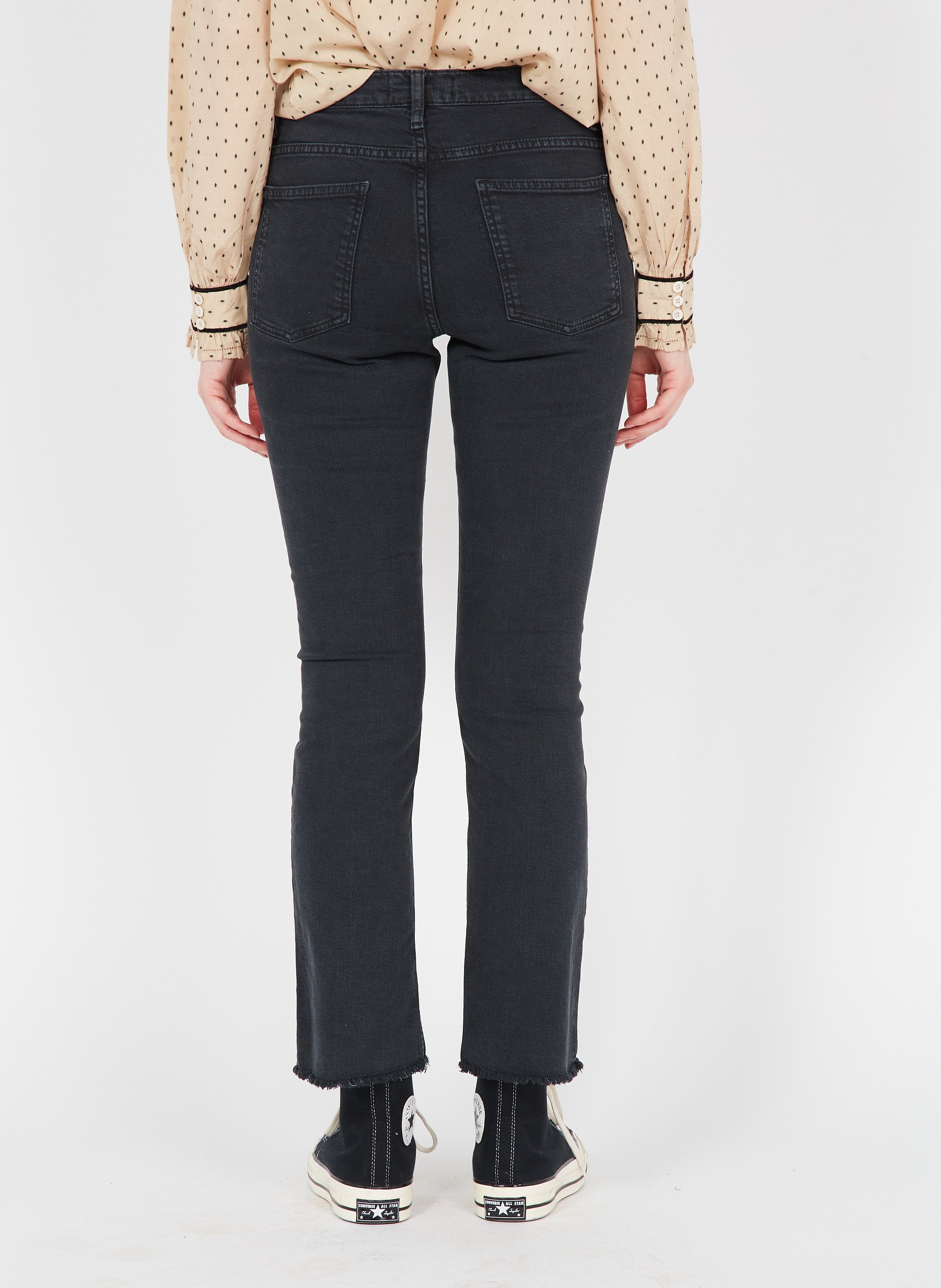 Cropped, katoenen bootcut-jeans ACQUAVERDE Zwart