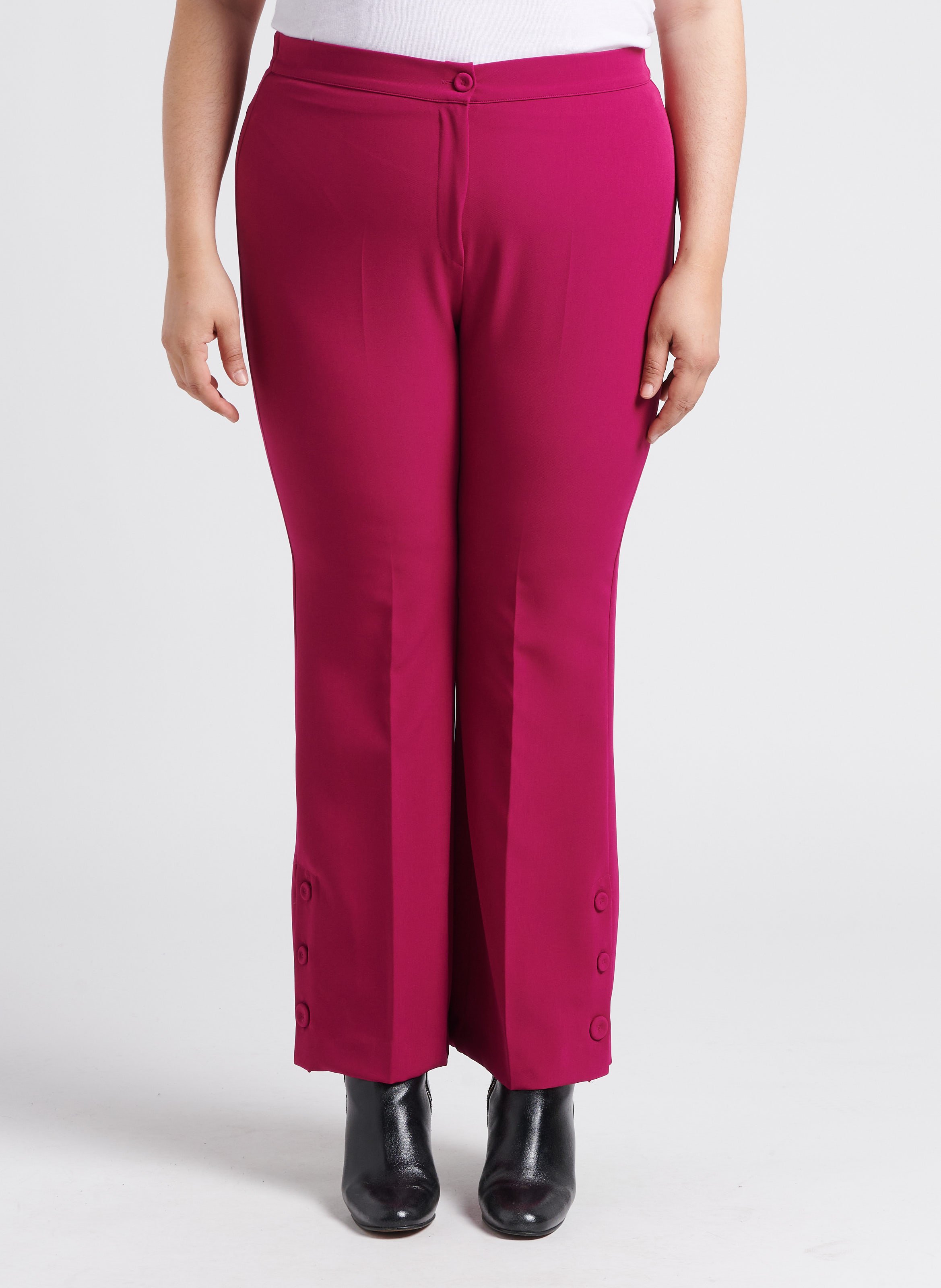 Pantalon droit taille haute PERSONA by Marina Rinaldi Violet