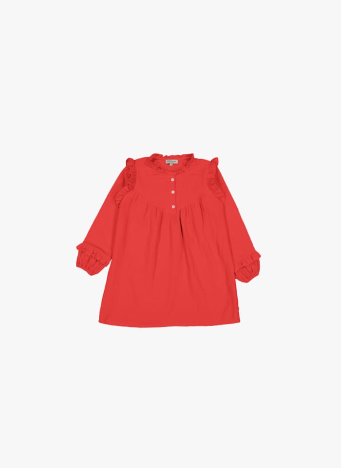 Round neck top long gauze dress