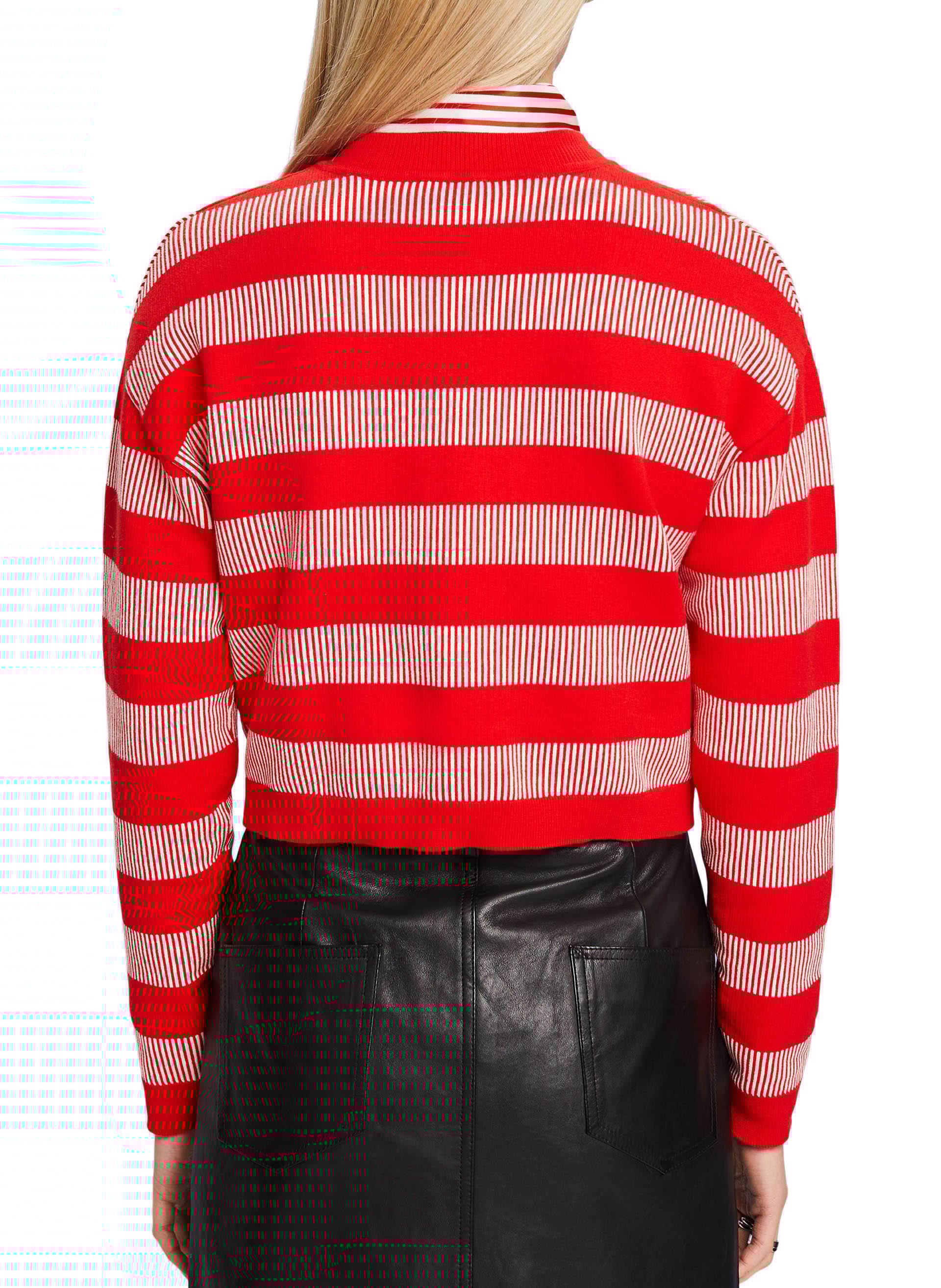 Cardigan col rond en coton ESPRIT Rouge