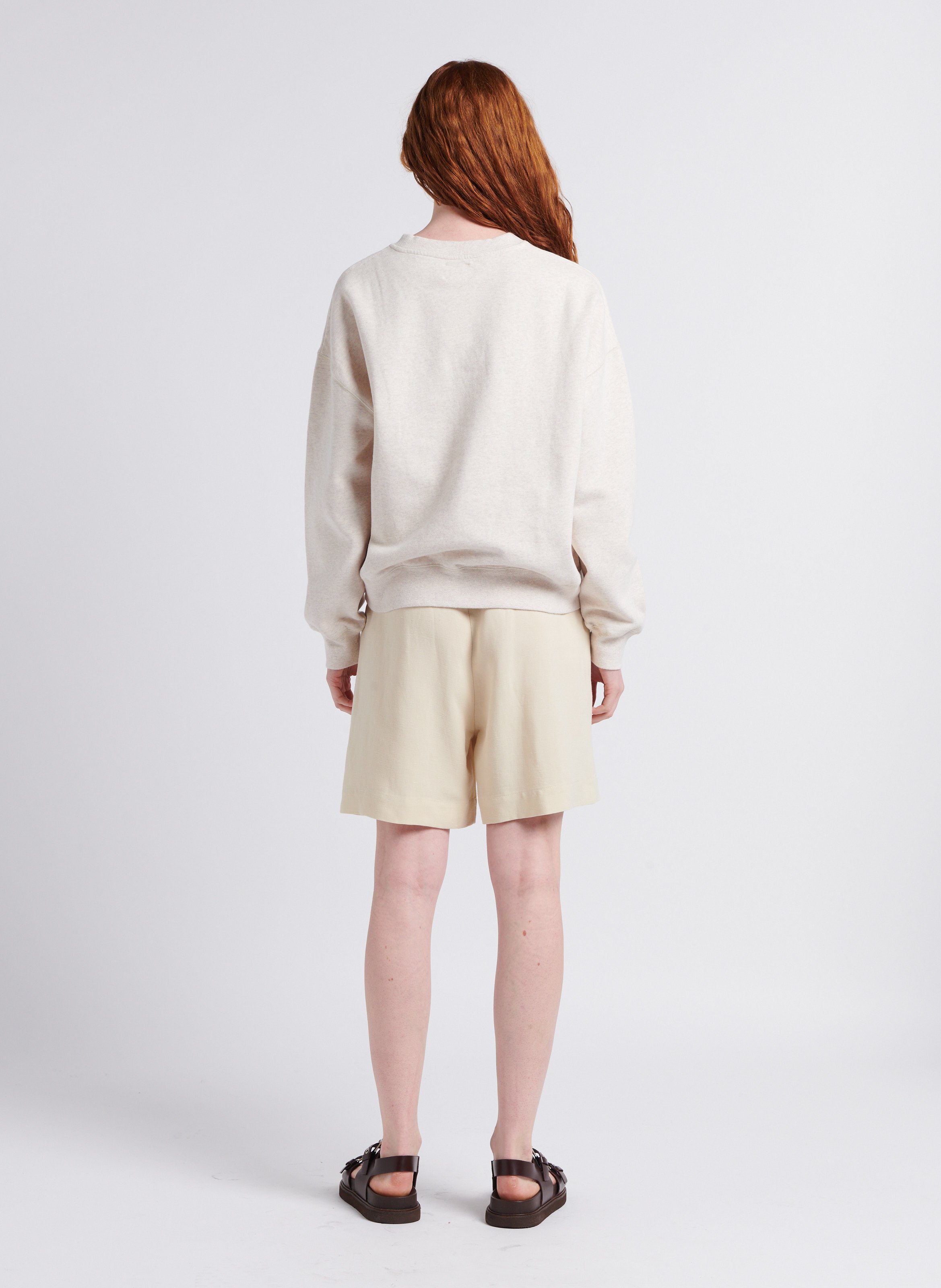 Short droit taille haute volanté THE NEW SOCIETY Blanc