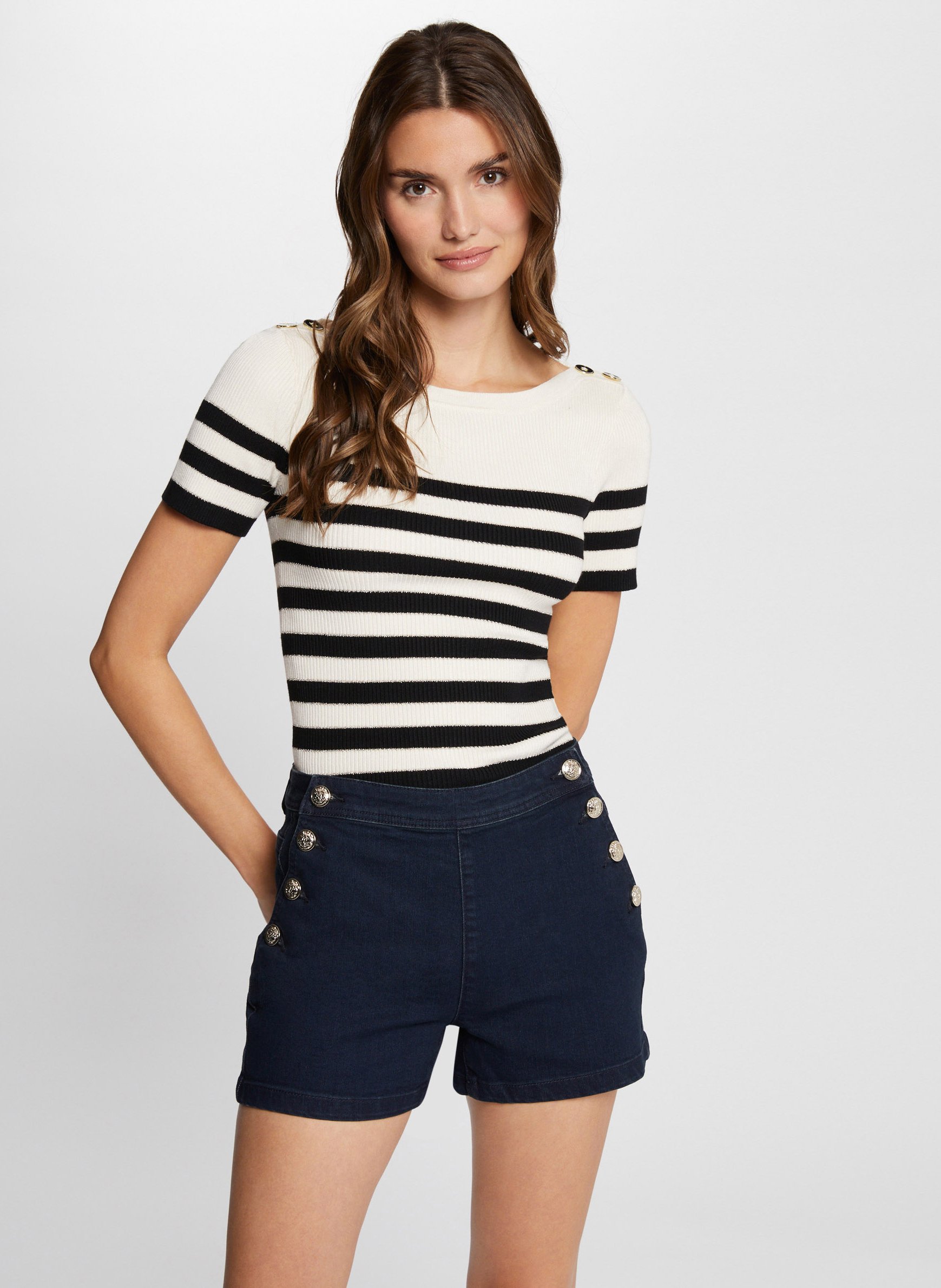 Short ajusté en jean MORGAN Bleu