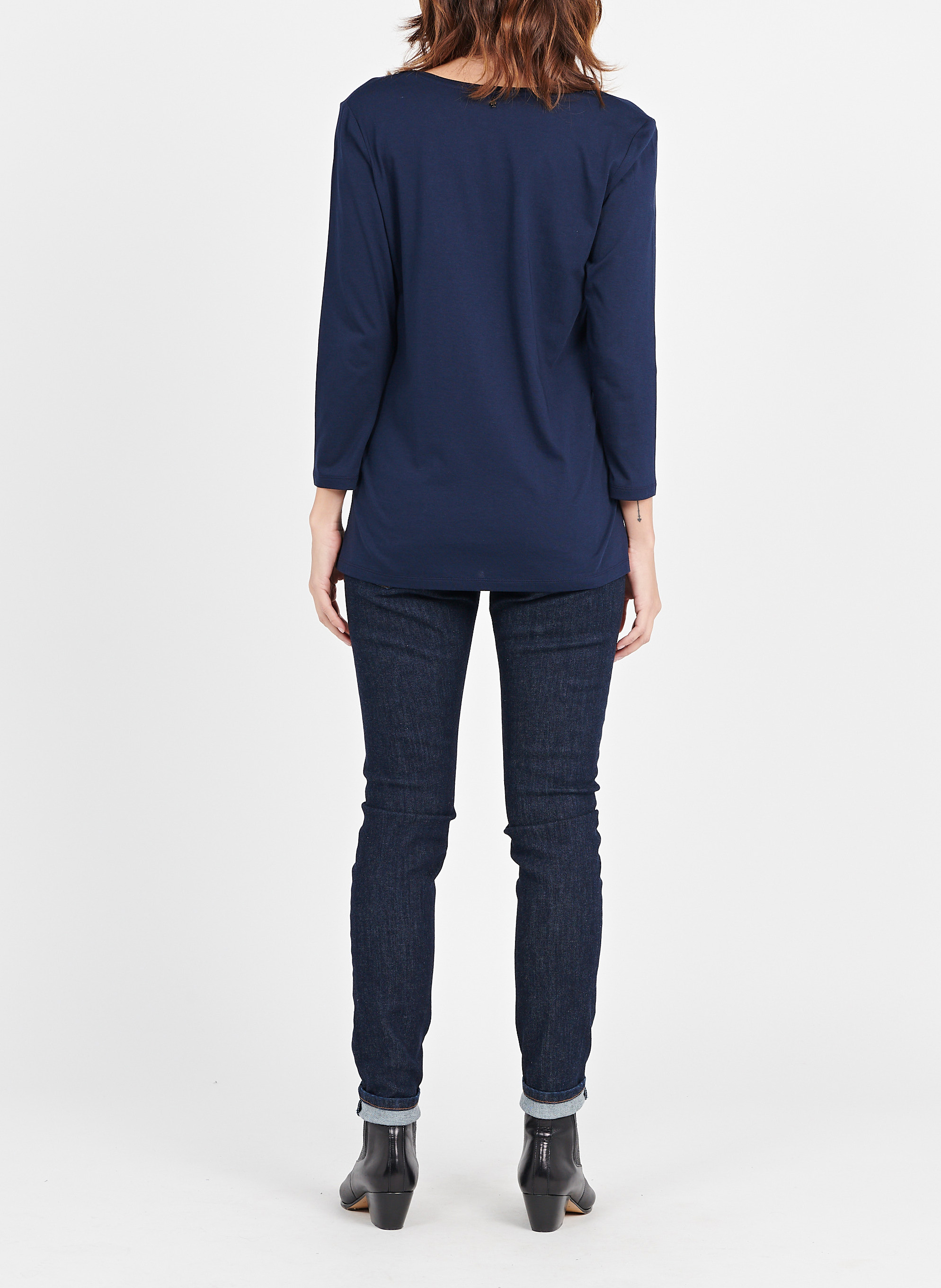 Jean slim en coton mélangé Bleu