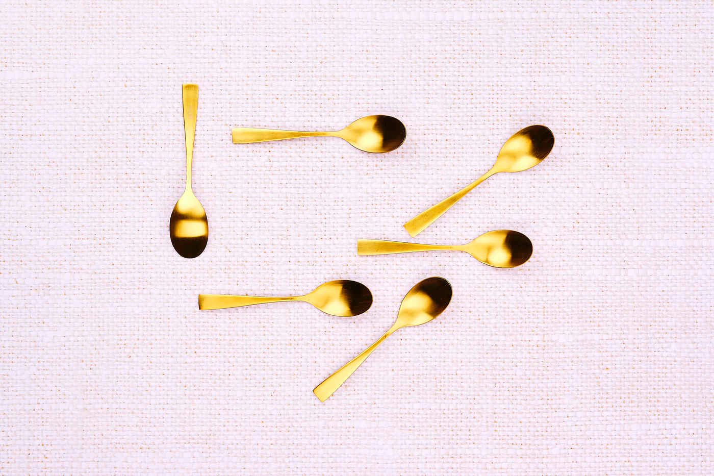 Set of 6 small spoons BJORN Golden