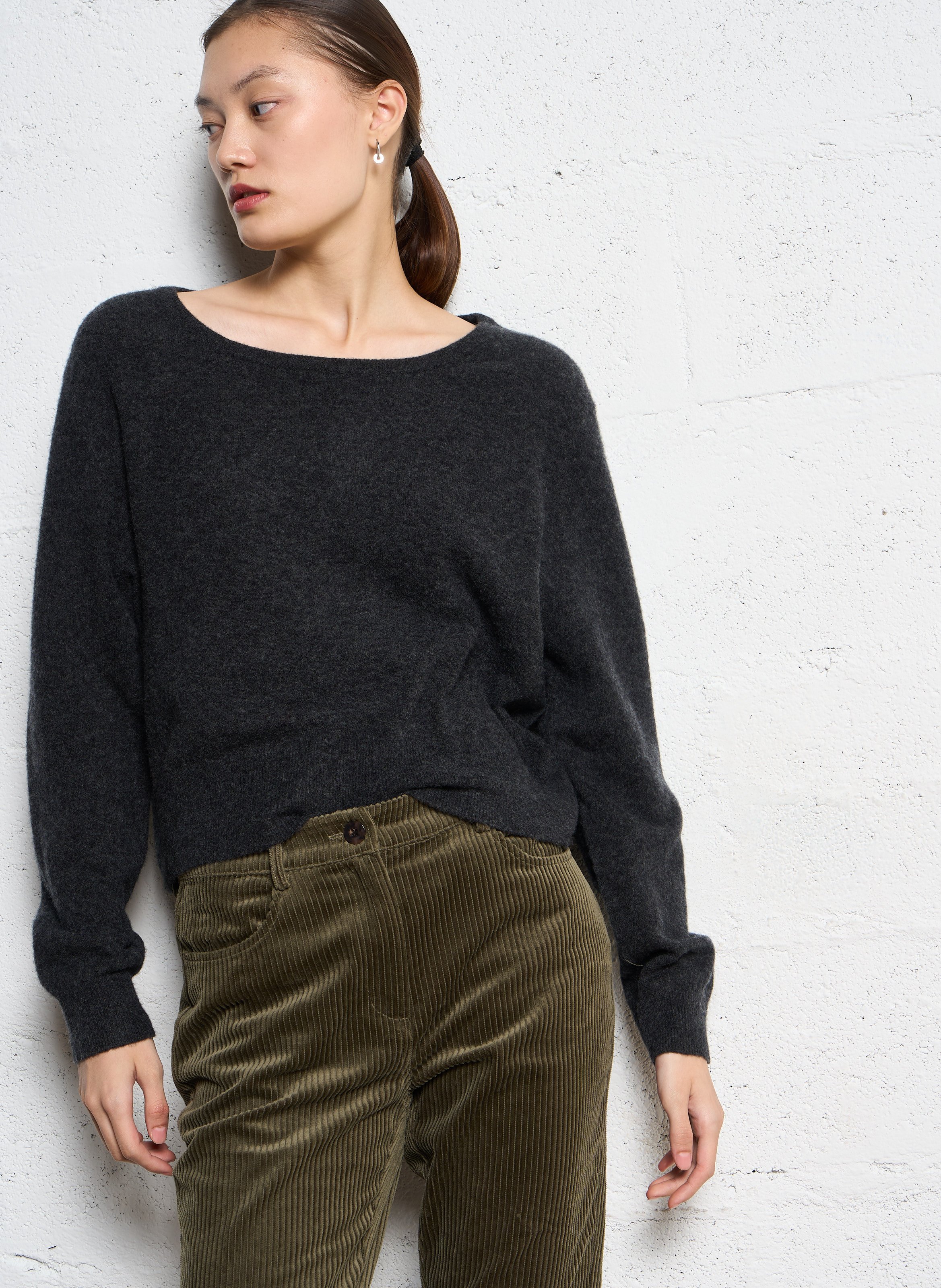 Pull ample en laine mélangée AMERICAN VINTAGE Noir