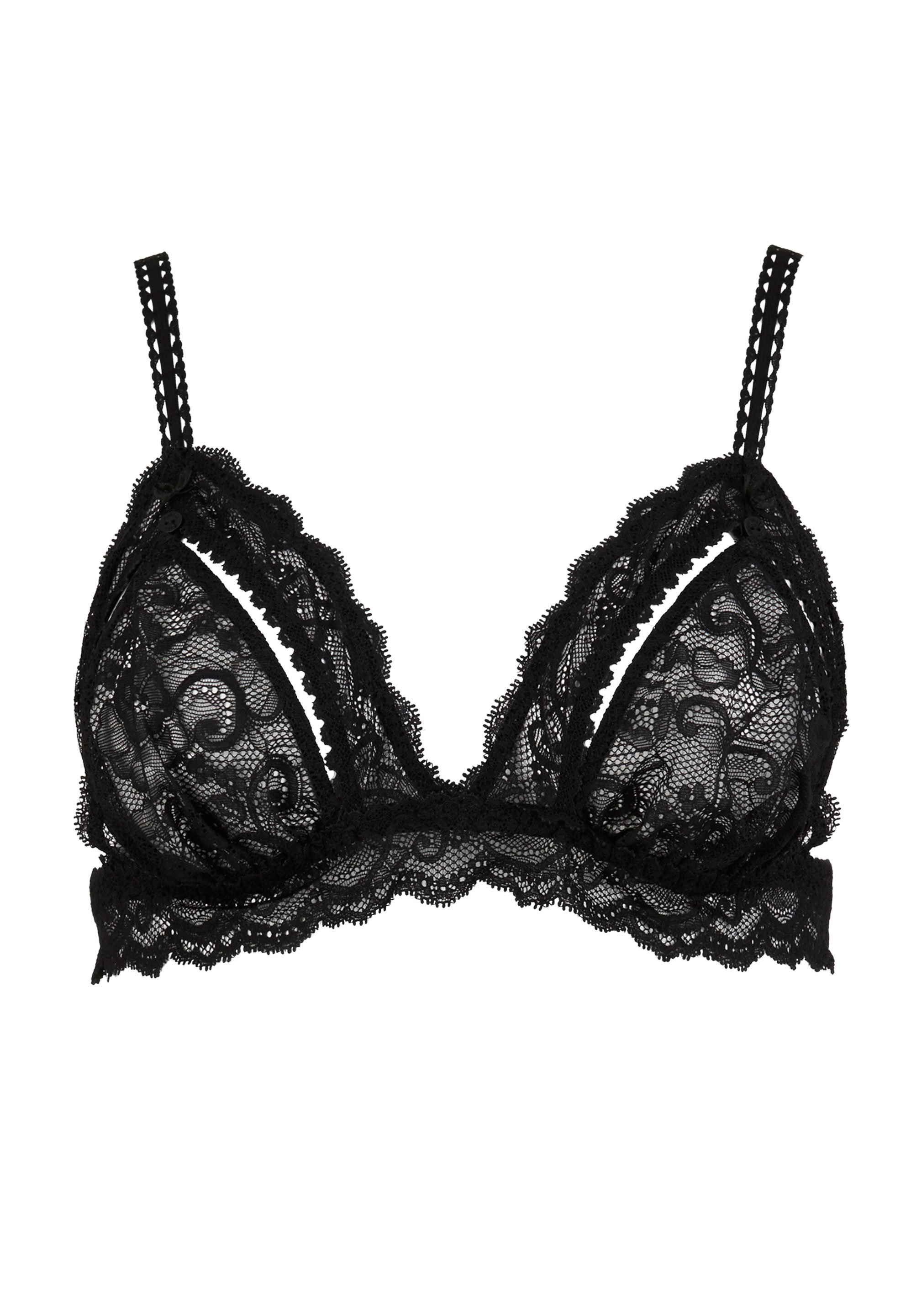 Triangle open-up bra Black