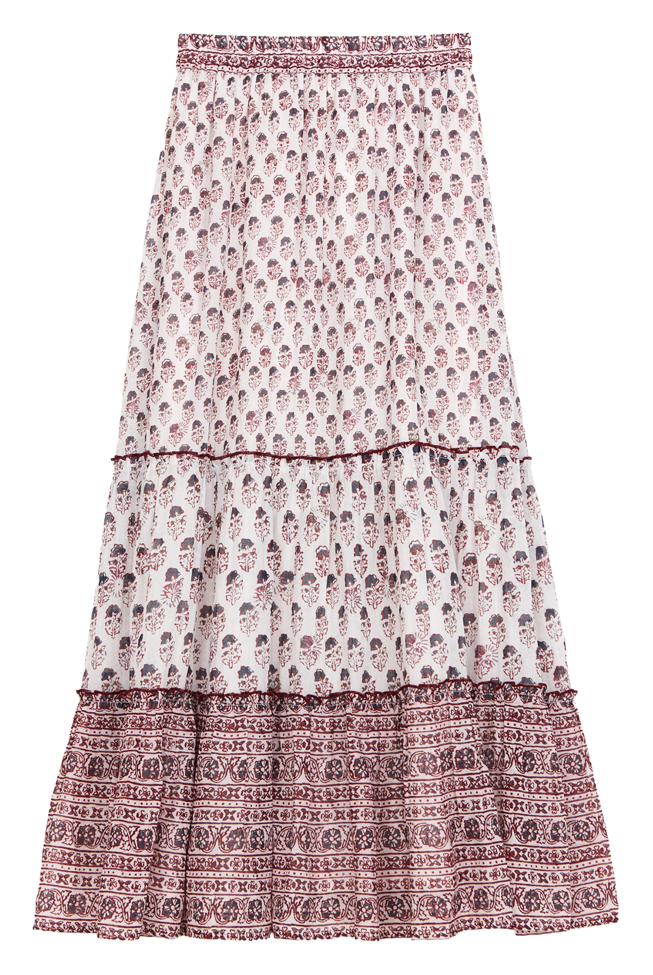 Jupe longue imprimée M.A.B.E Bleu