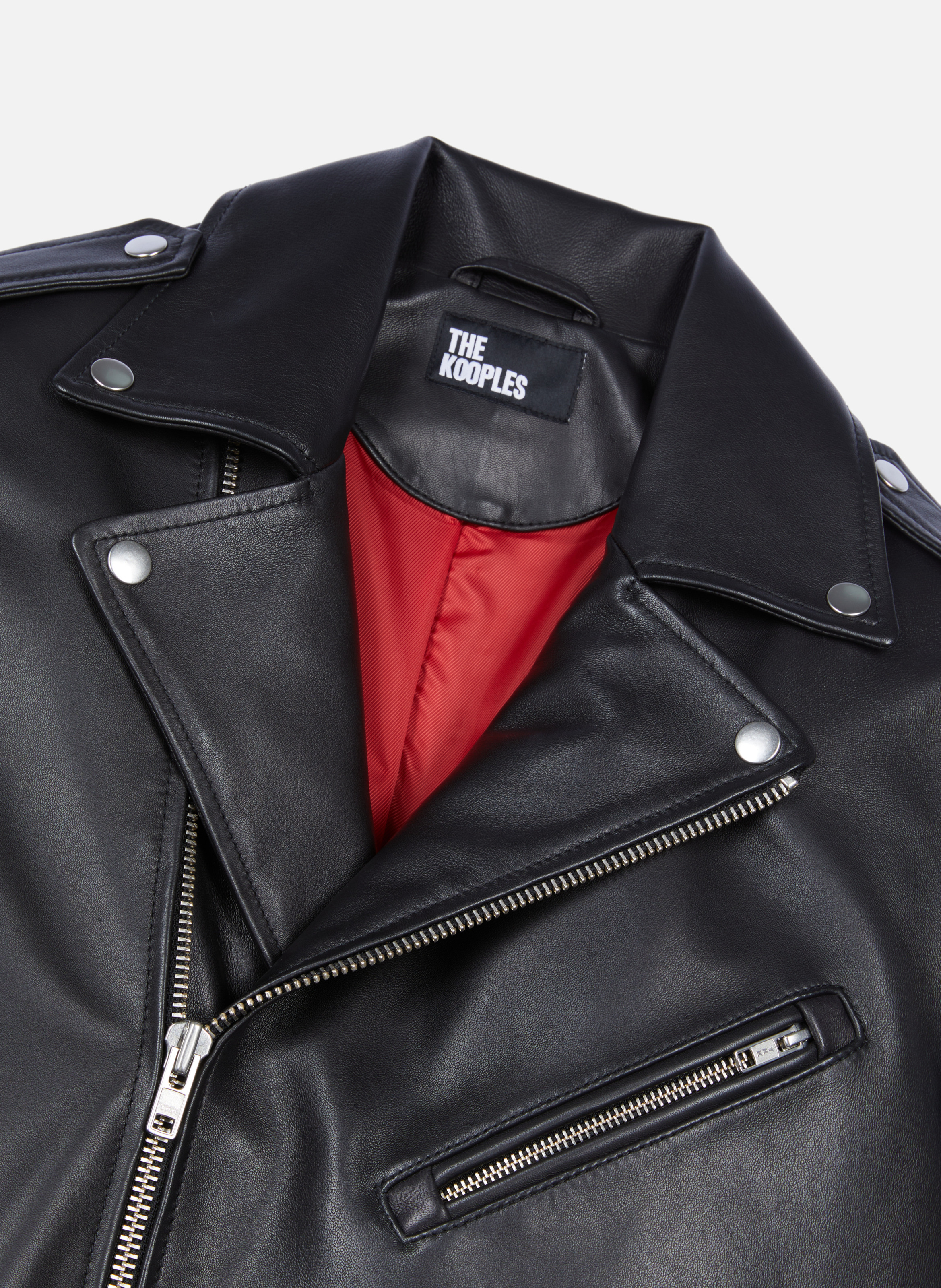 Leather biker jacket THE KOOPLES Black