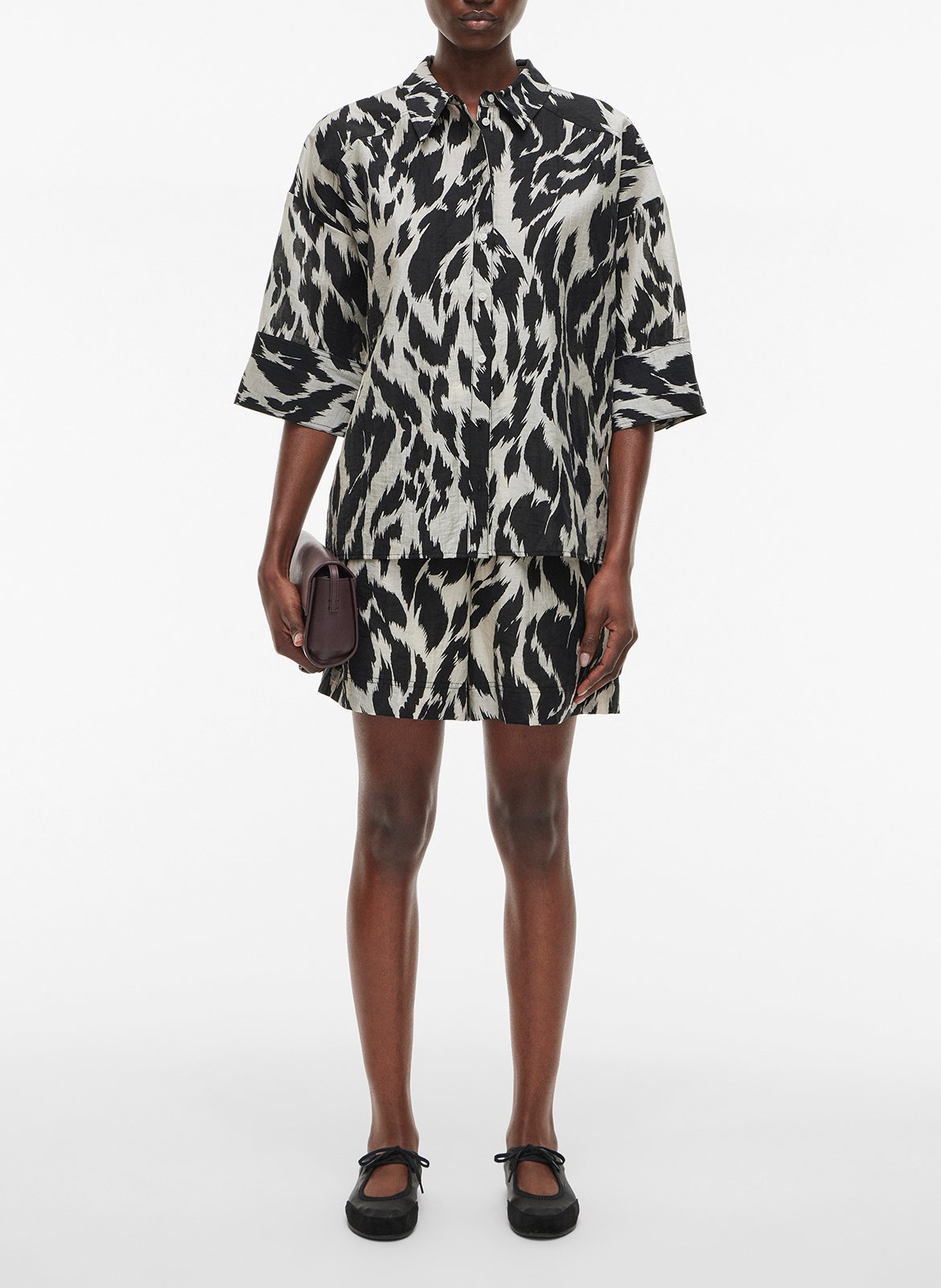 Chemise col classique imprimée ROUGE EDIT Beige