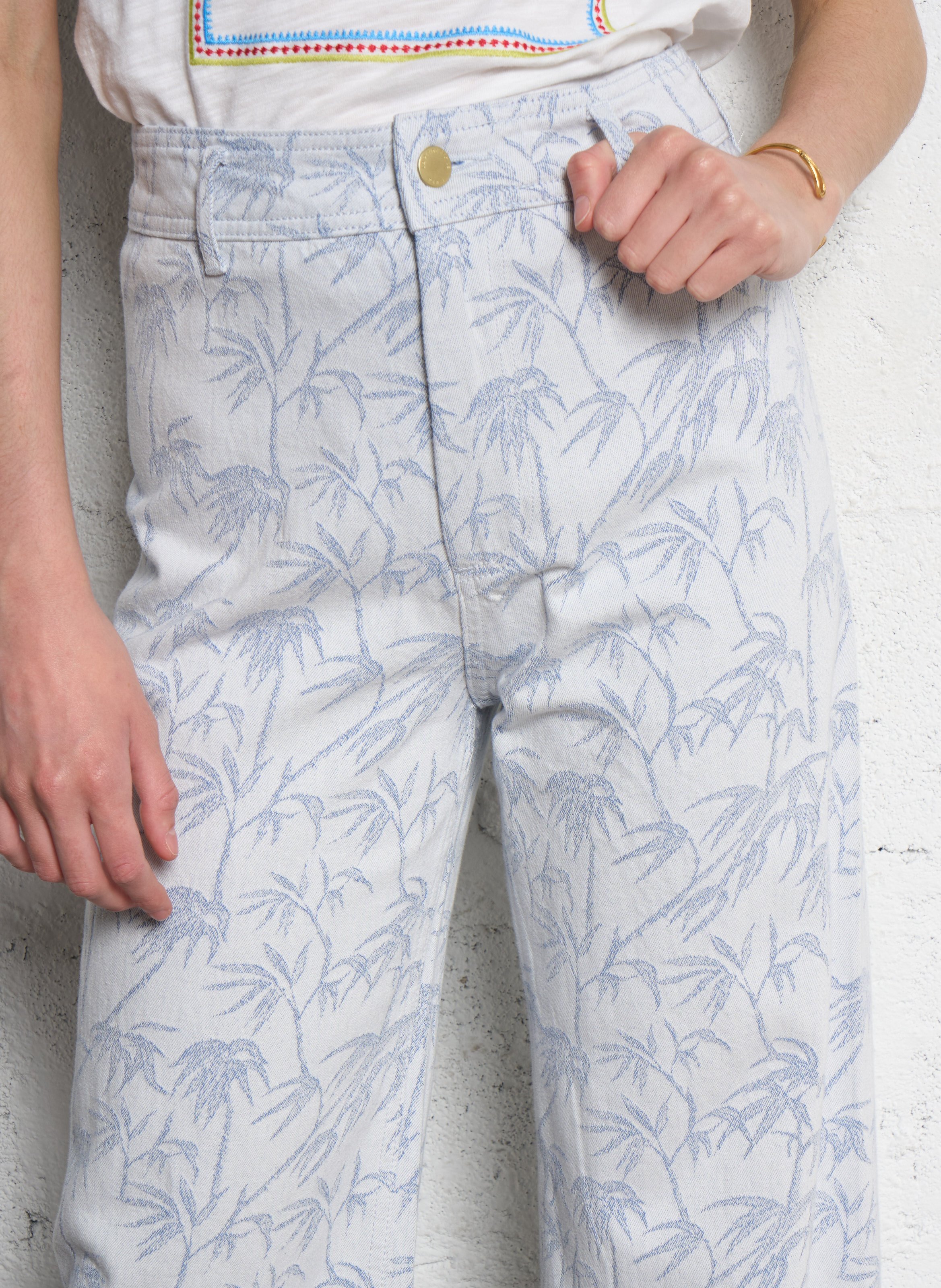 Cotton-blend straight jeans LA PETITE ETOILE Blue