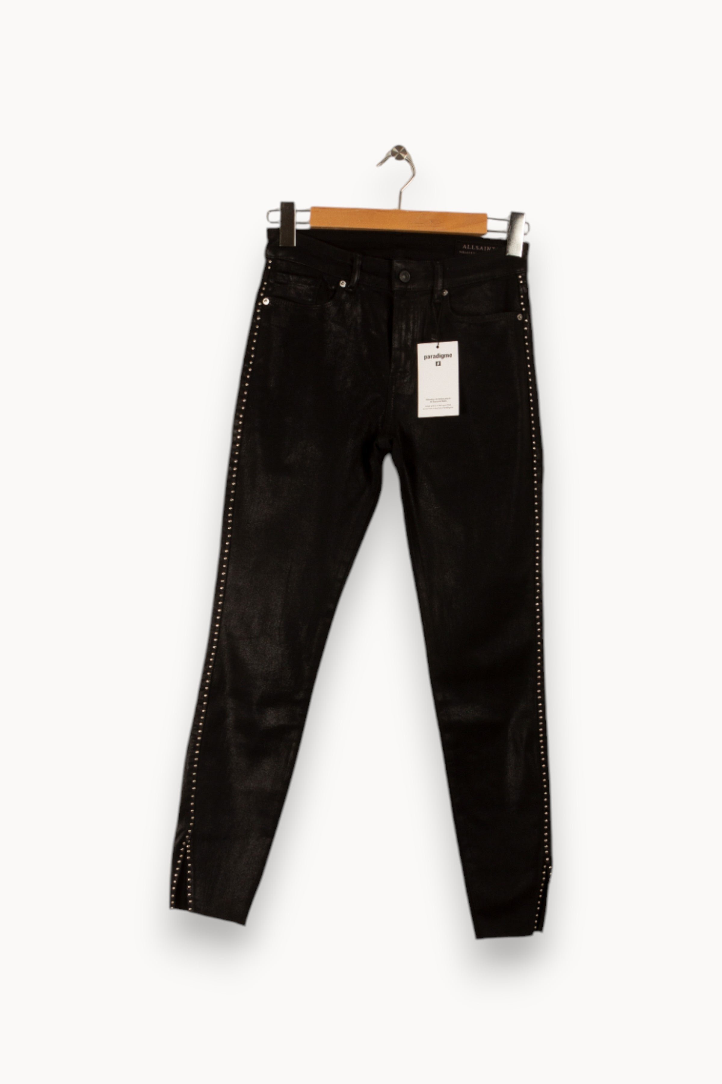 Cropped slim jeans with studs ALLSAINTS - Seconde main Black