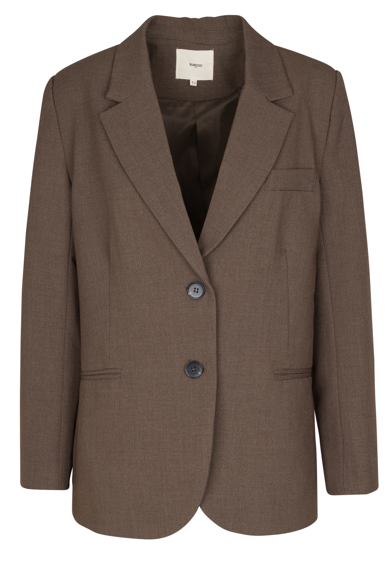 Veste droite col tailleur SUNCOO Marron