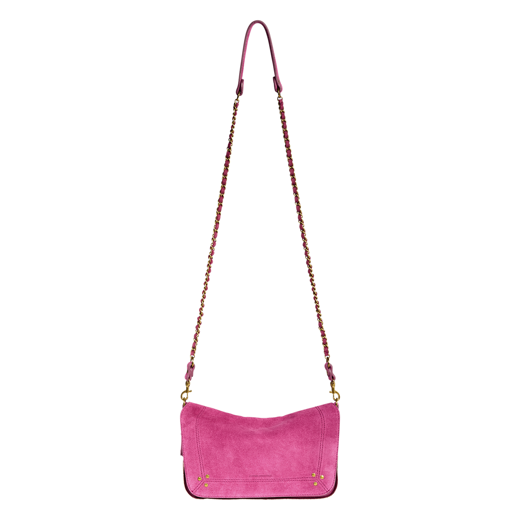 Shoulder bag with plain leather flap JEROME DREYFUSS Pink