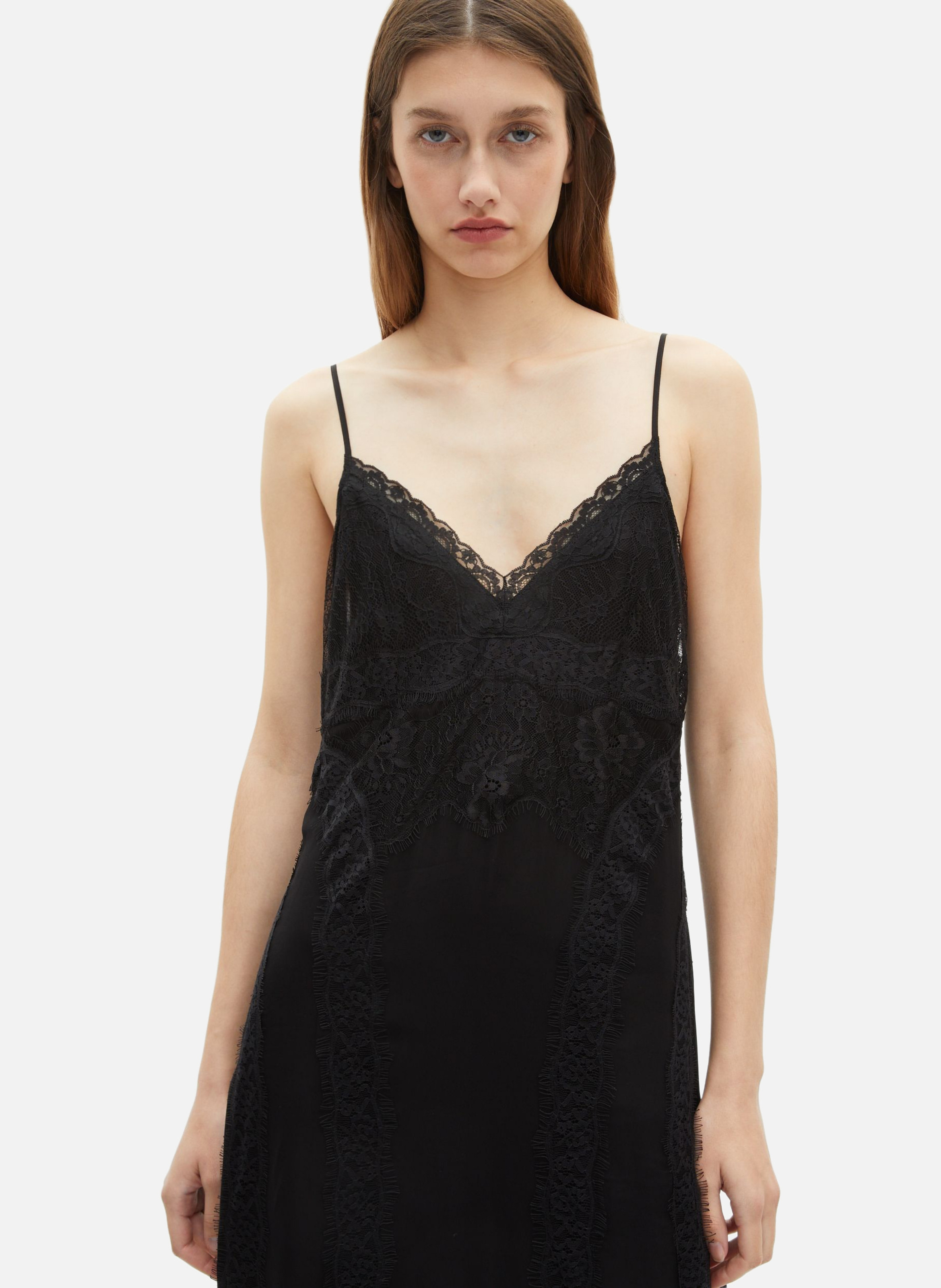 Long dress with lace THE KOOPLES Black