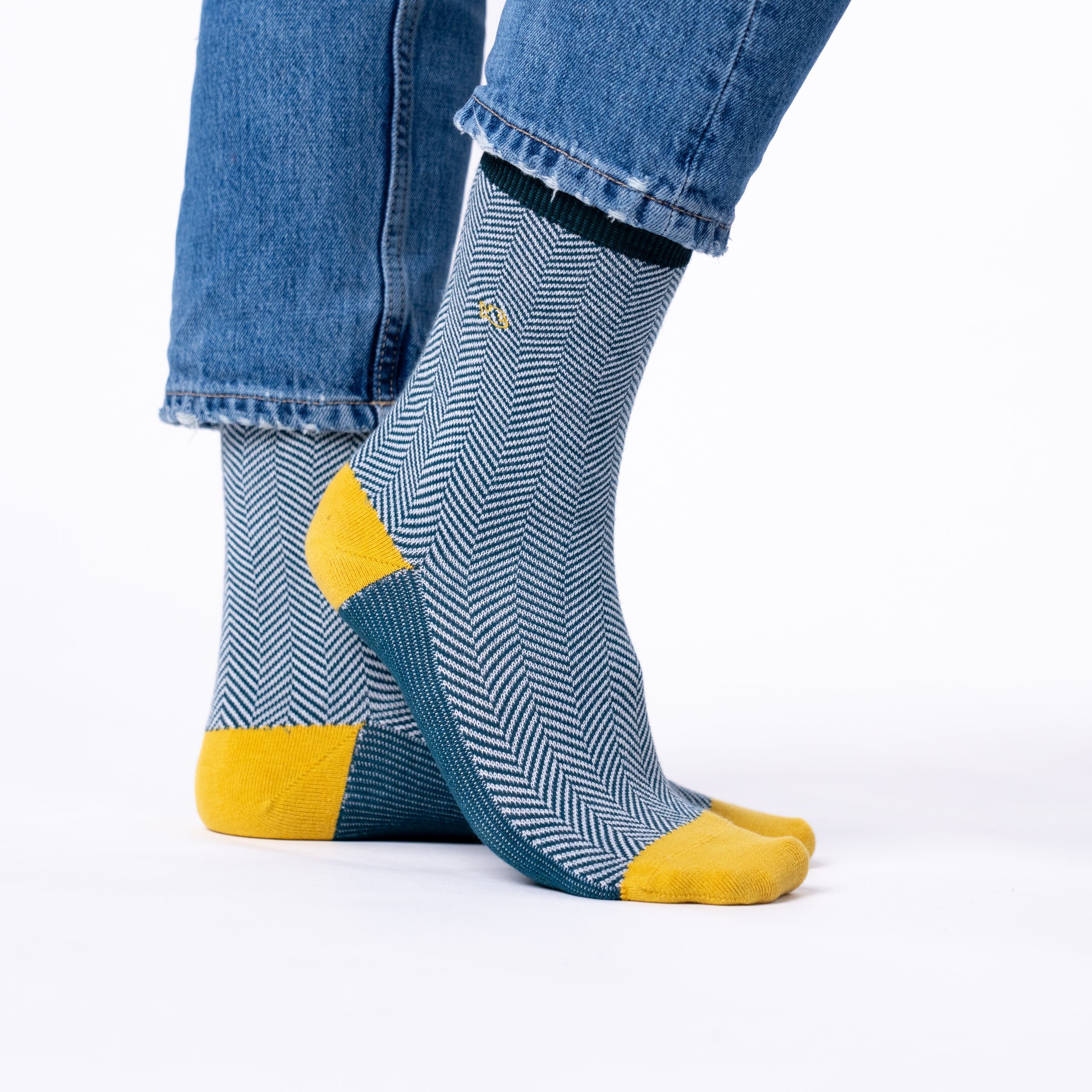 Combed cotton herringbone socks BILLYBELT Green