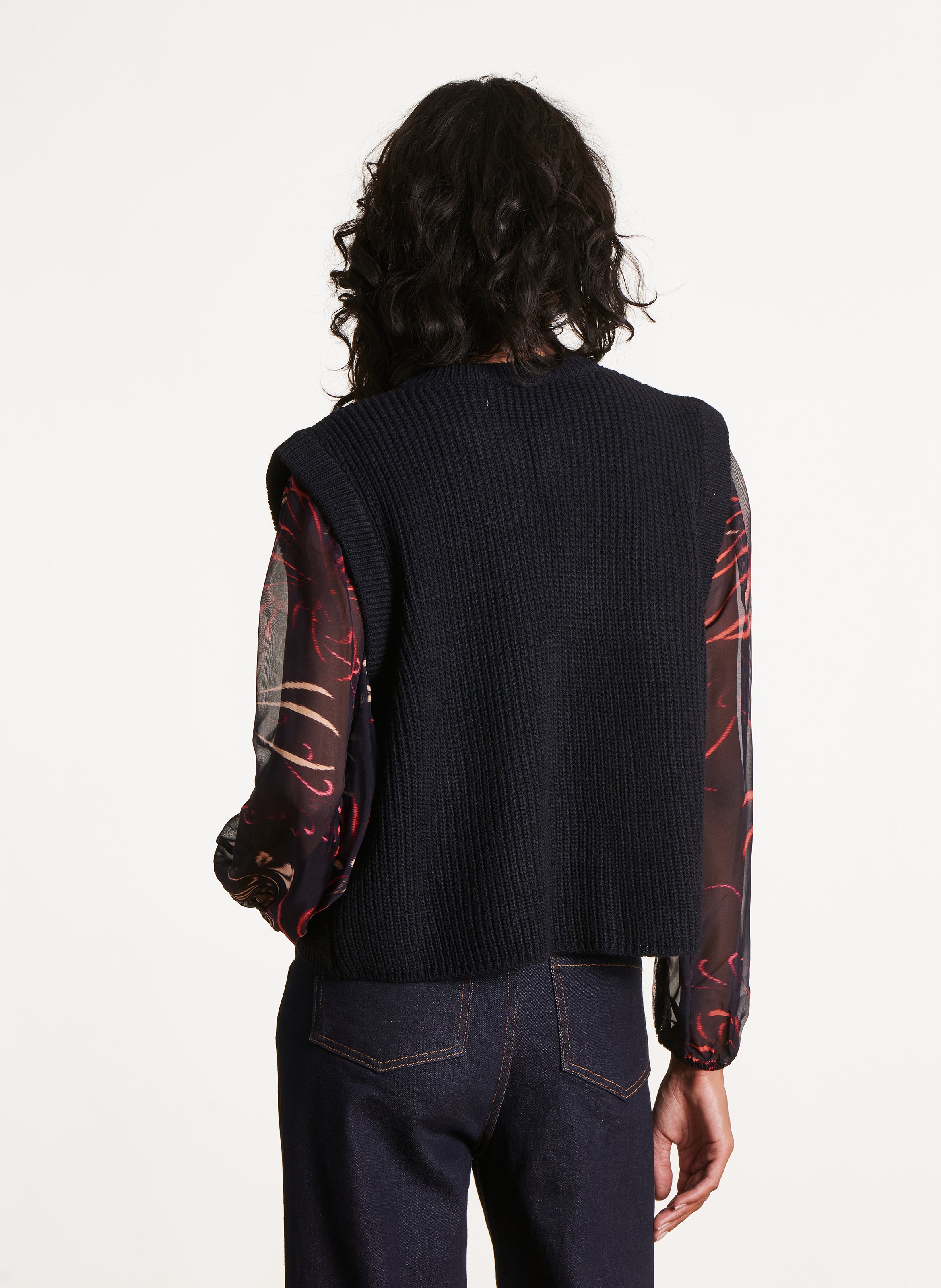 Round-neck cardigan LA FEE MARABOUTEE Blue