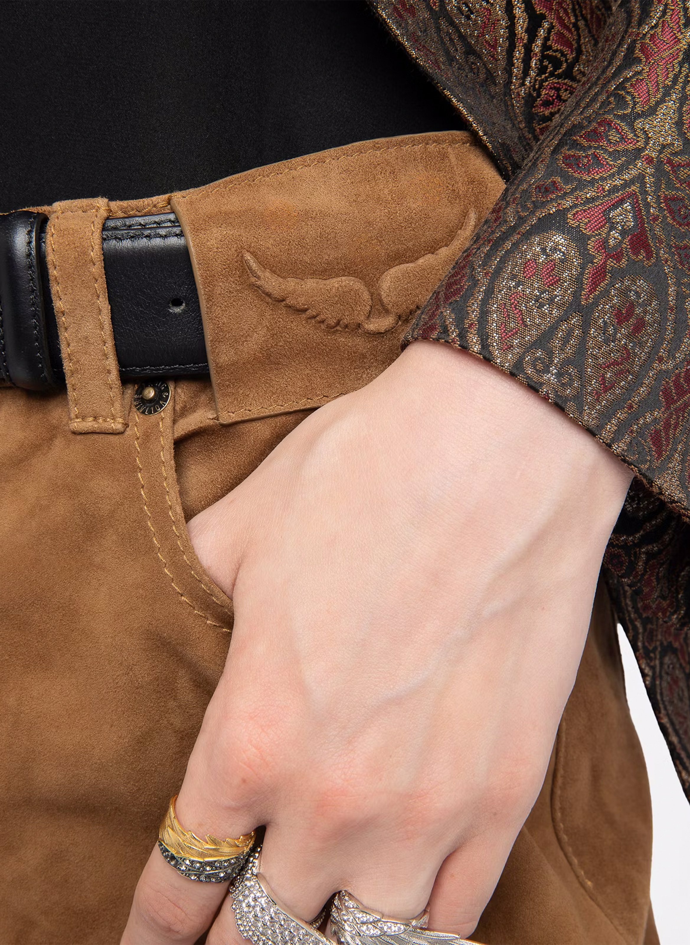 Short en cuir velours ZADIG&VOLTAIRE Marron