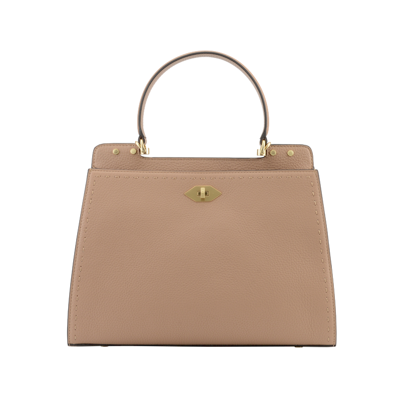 Handbag - cowhide leather POURCHET Brown