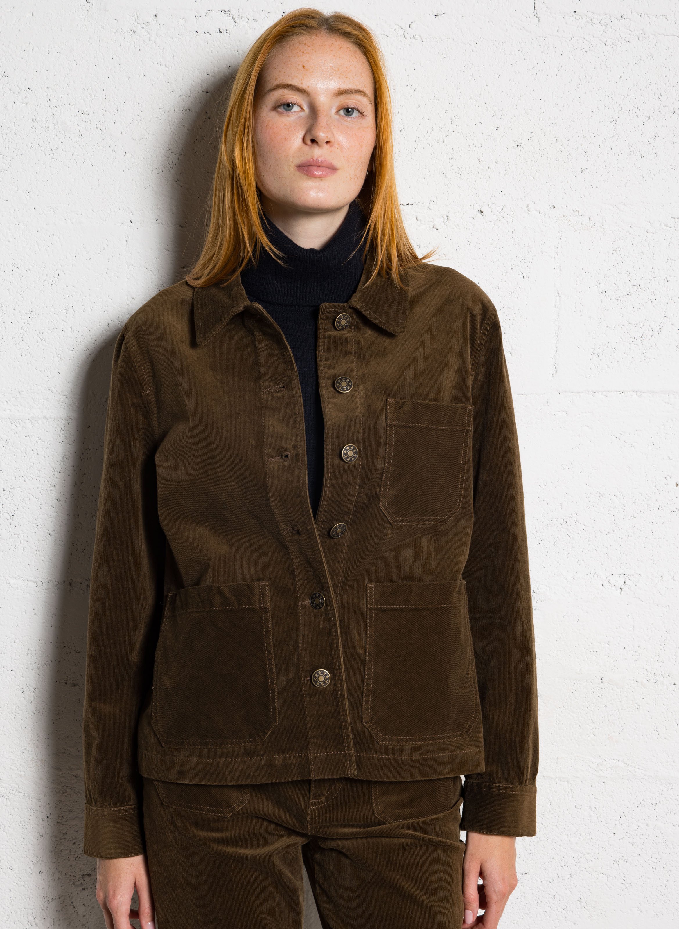 Corduroy shirt jacket BENSIMON Brown