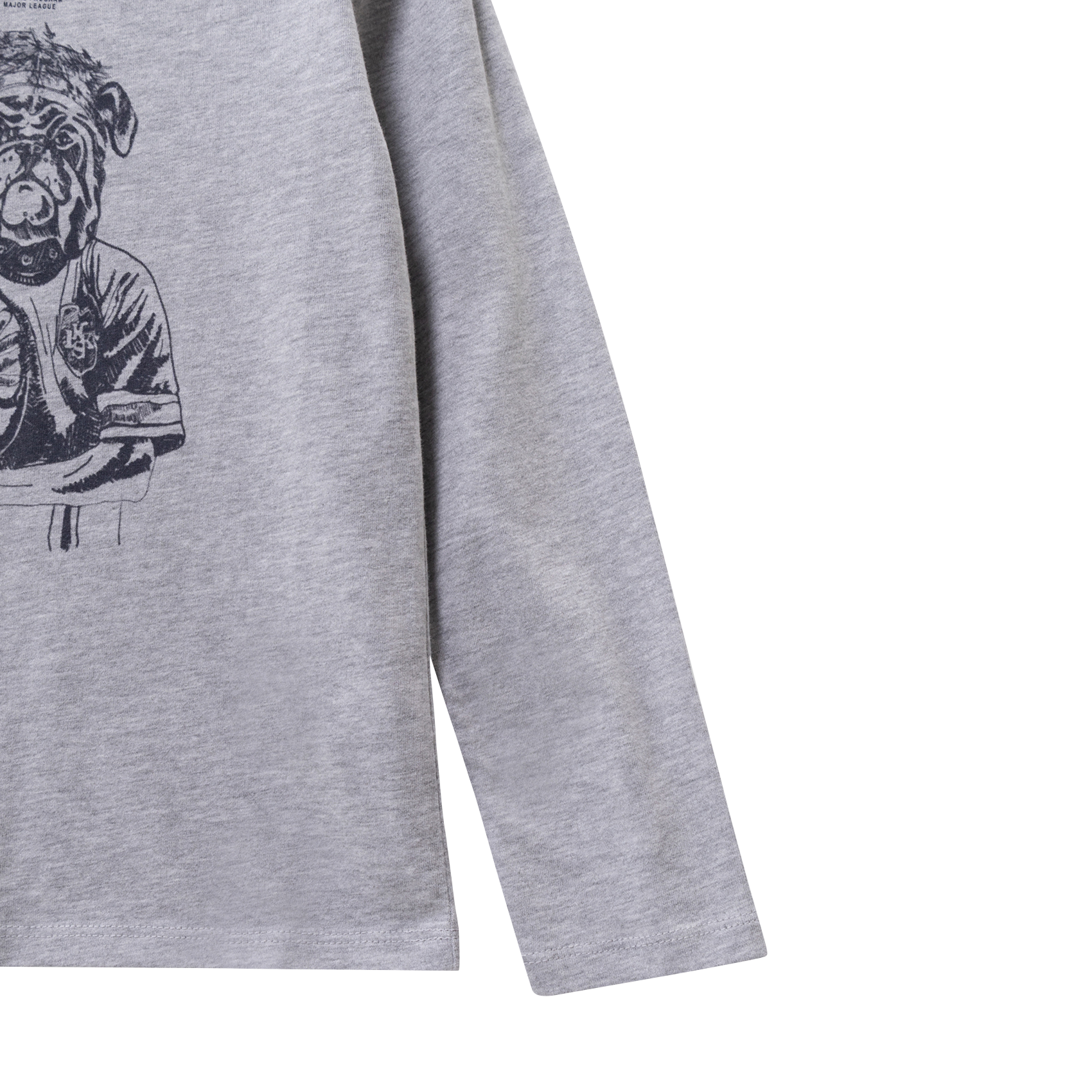 Gerade geschnittenes Rundhals-T-Shirt aus Baumwolle mit Siebdruck IKKS JUNIOR Grau