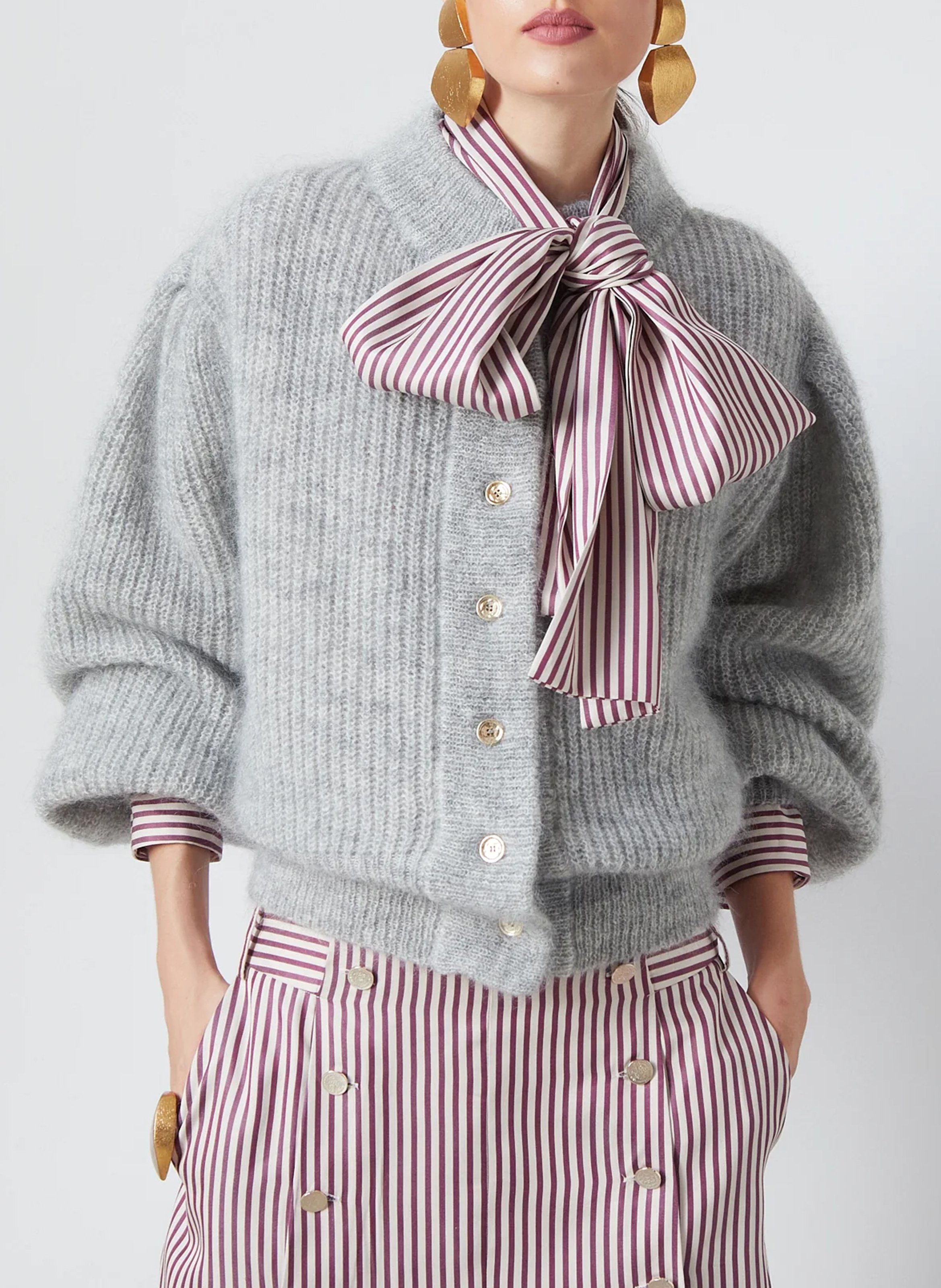 Cardigan van mohairmix THE LABEL EDITION Grijs